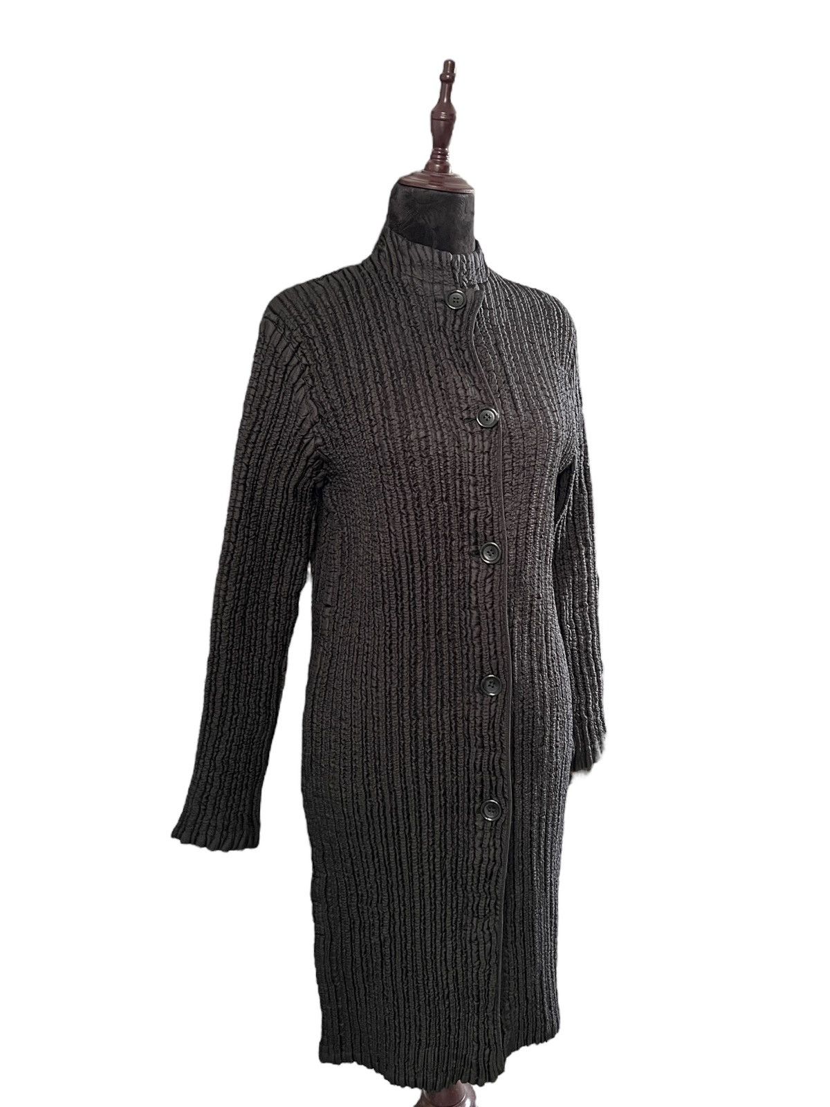 Issey Miyake 1980 Peplum by Yoshiki Hishinuma Pleated Wrinkles Long Coat Size S / US 4 / IT 40 - 14 Thumbnail