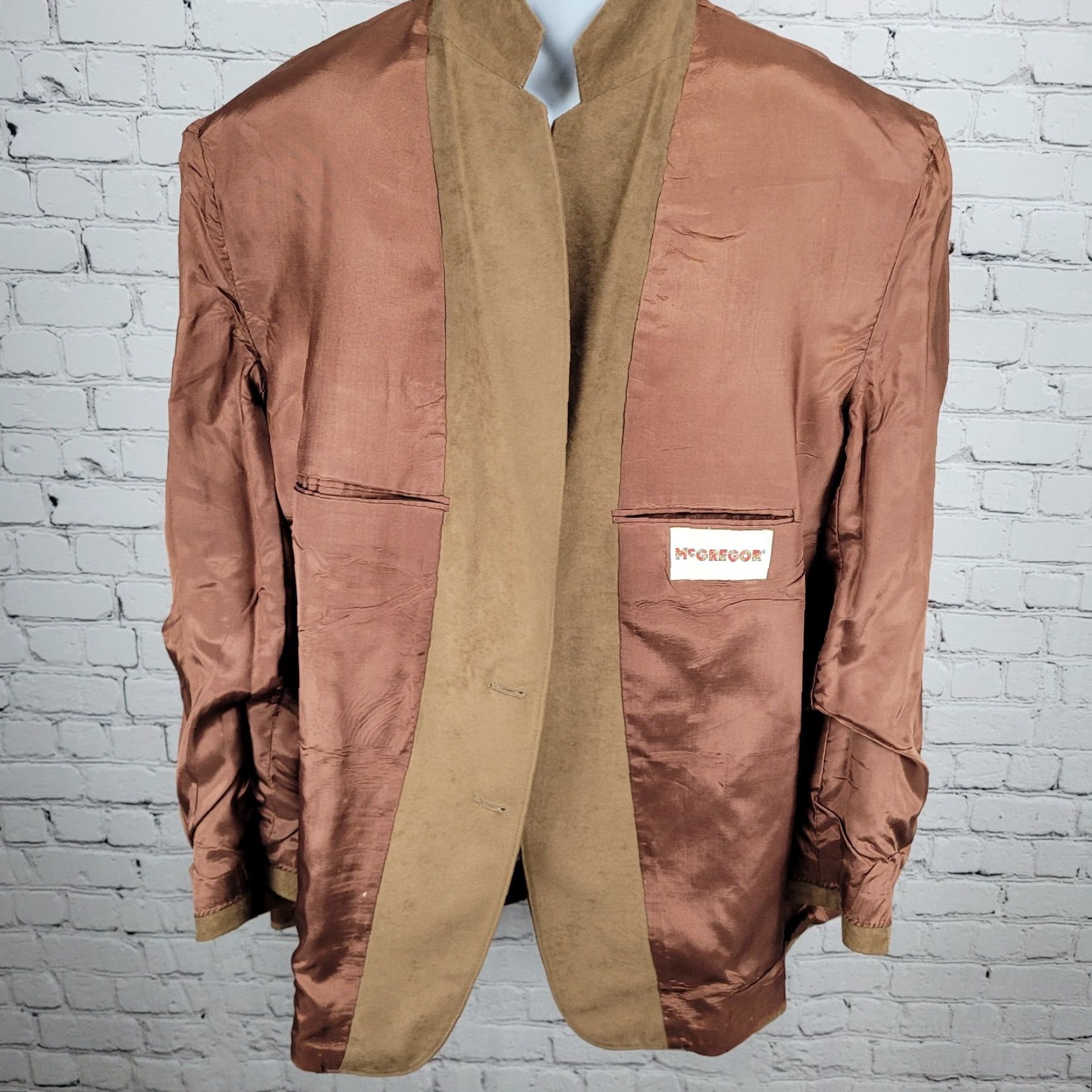 McGregor VINTAGE McGregor Brown Sport Coat Jacket Notch Single-Vented 2 Button 50R Mens White? Size US M / EU 48-50 / 2 - 5 Thumbnail