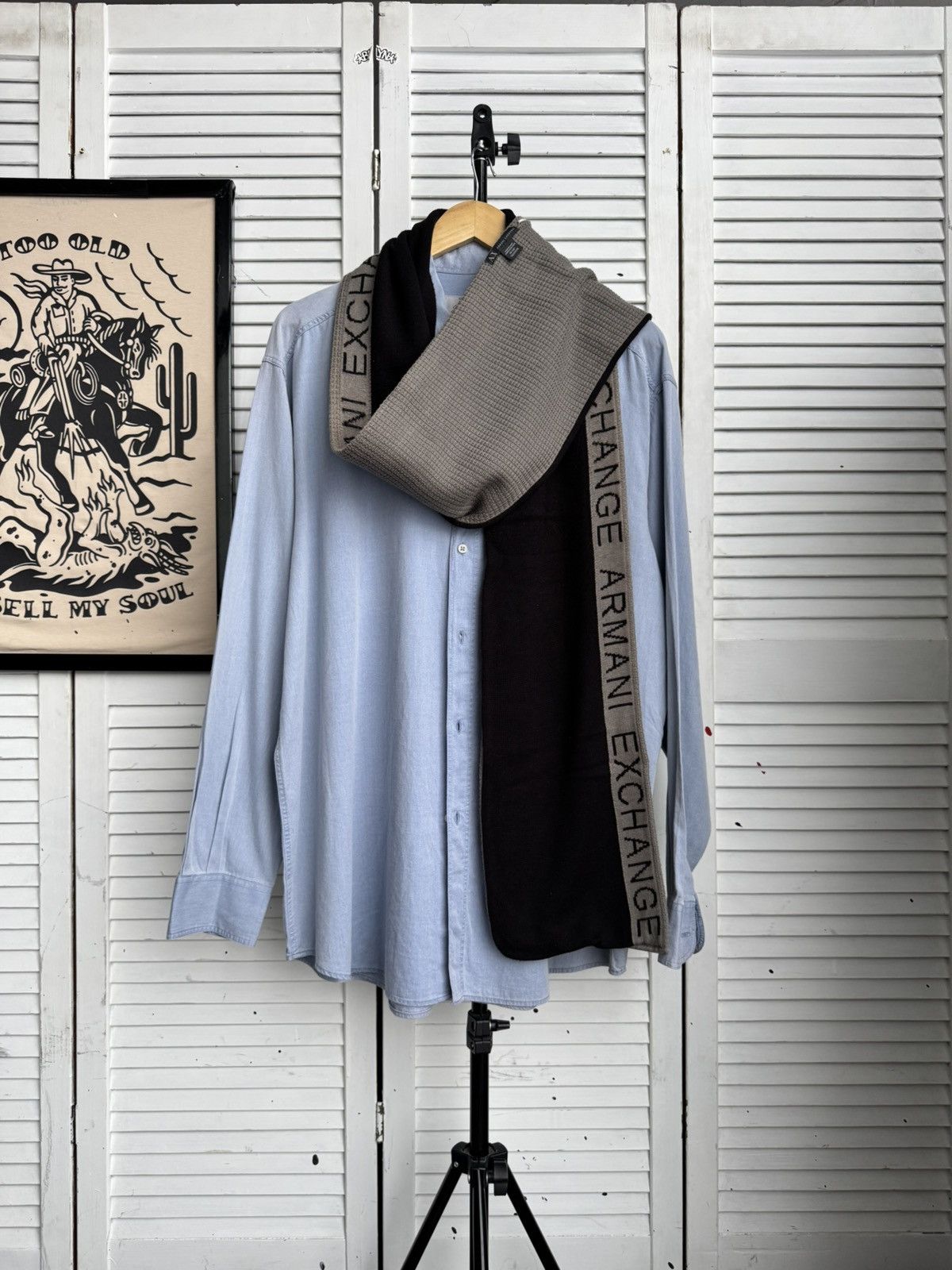 Armani Exchange Armani Exchange AX Reversible Logo Scarf Monogram Size ONE SIZE - 2 Thumbnail
