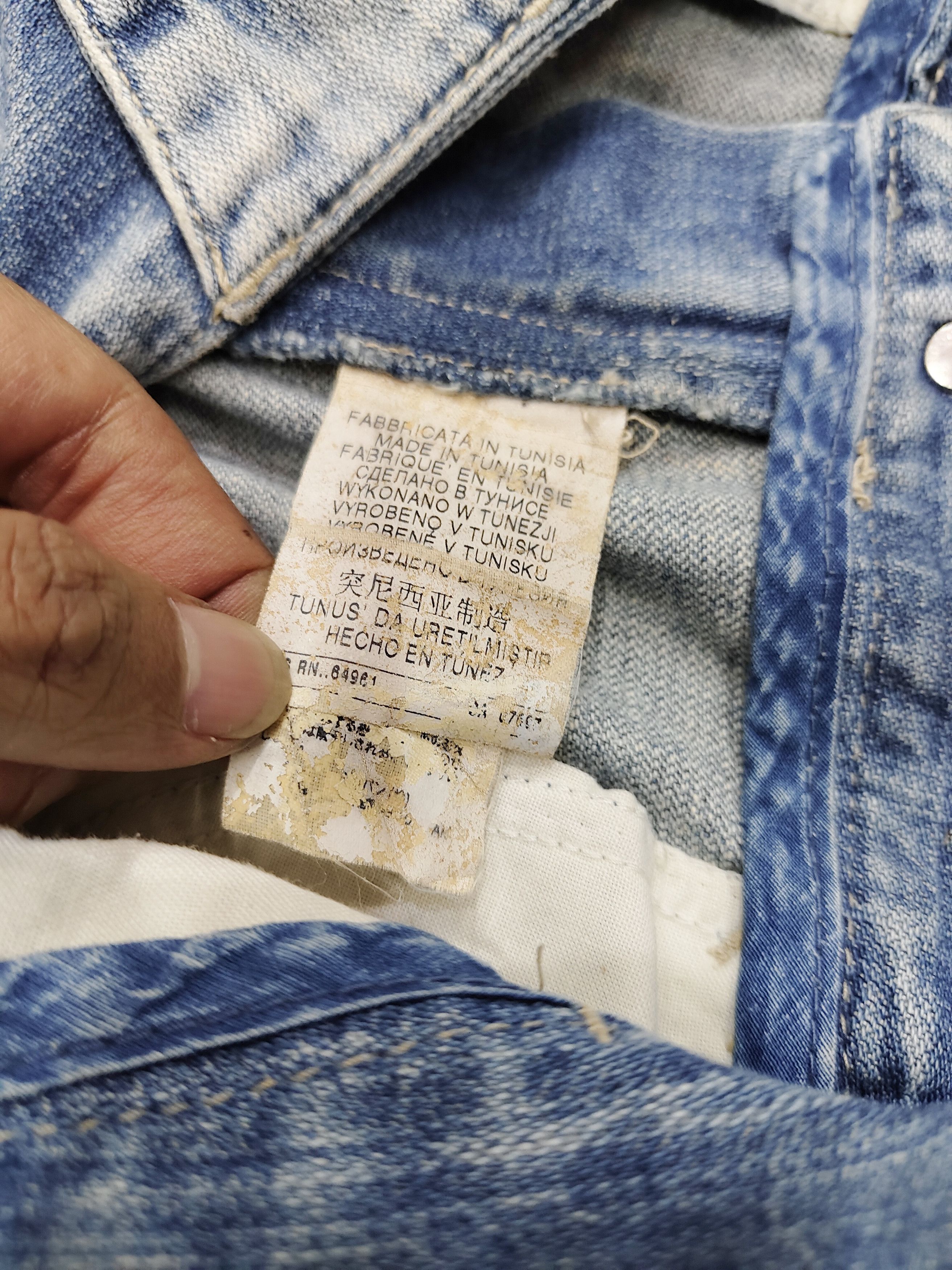United Colors Of Benetton 90s United Colors of Benetton Y2K Straight Wash Jeans Size 34" / US 12 / IT 48 - 8 Thumbnail