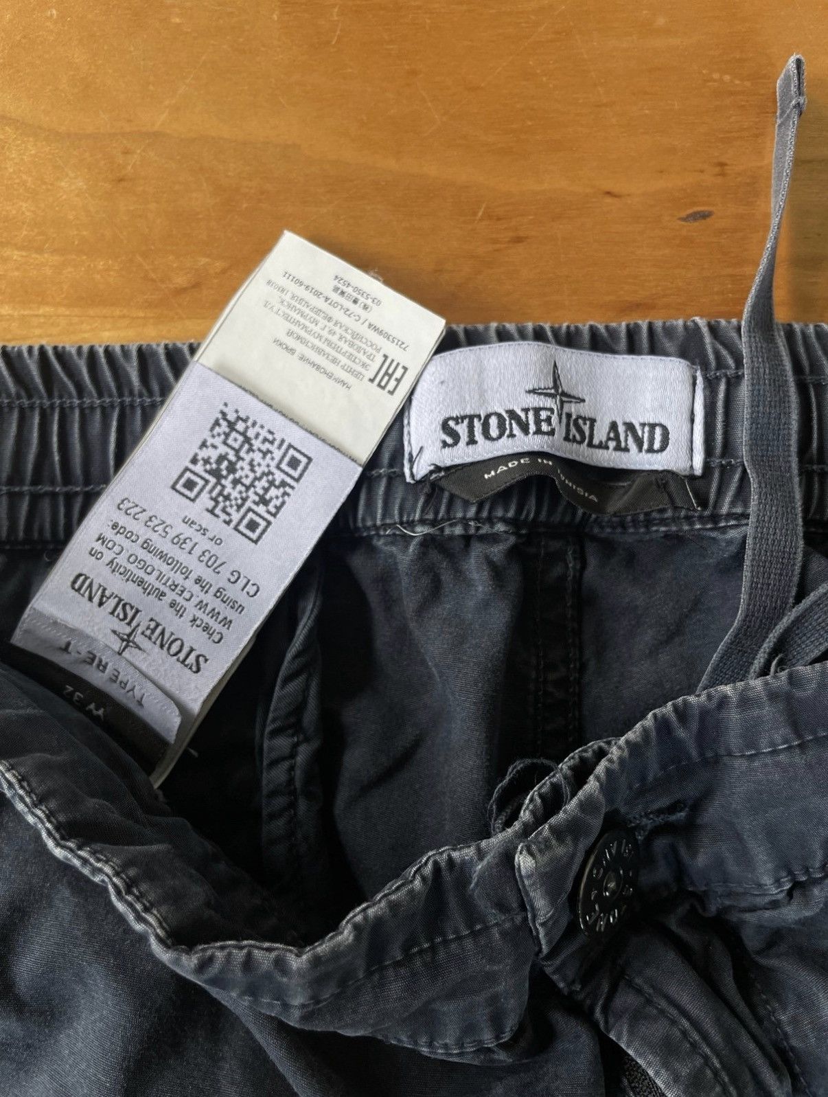 Stone Island Stone Island Navy Cotton Drawstring Pants CompassPatchSize32 Size US 32 / EU 48 - 4 Thumbnail