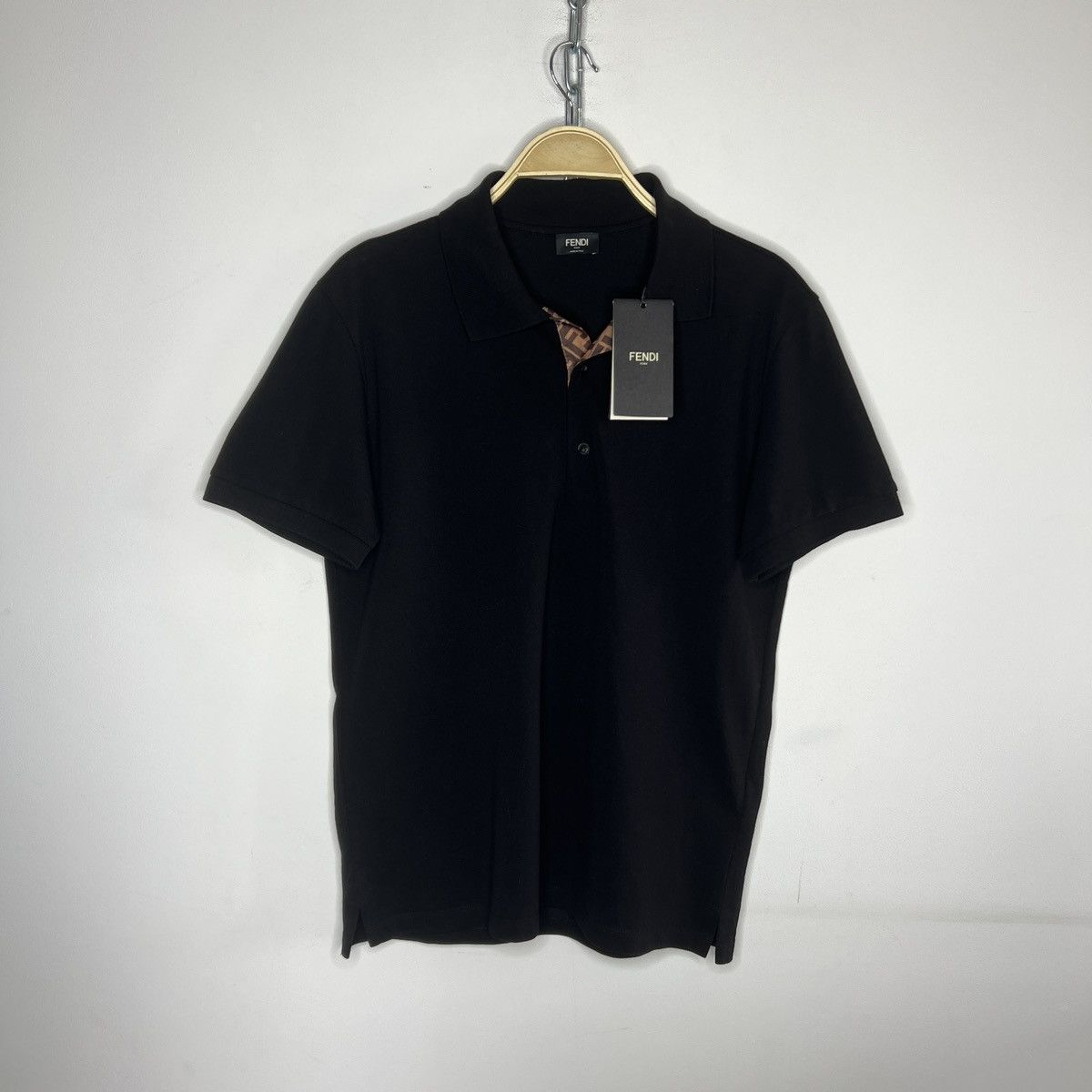 Fendi Fendi - Piqué Polo Shirt Black Size US L / EU 52-54 / 3 - 1 Thumbnail