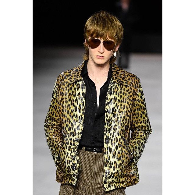 image of Celine x Hedi Slimane Ss20 Leopard Nylon Windbreaker Blouson Jacket in Leopard Print (Size Small)