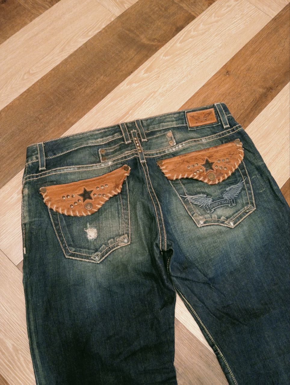 Robins Jeans VINTAGE ROBIN'S JEAN LEATHER POCKET CROPPED PANTS Size US 38 / EU 54 - 3 Thumbnail
