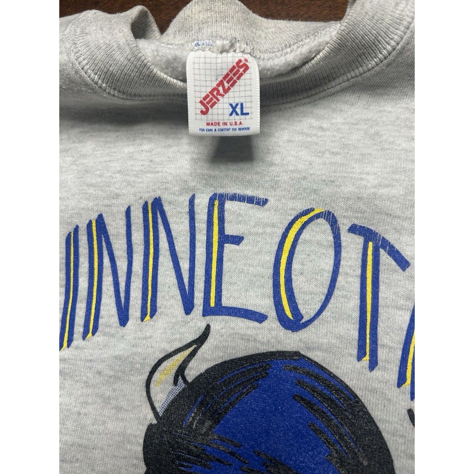 Jerzees VTG 80s/90s NFL Misprint Error Minnesota Vikings Crewneck Size US L / EU 52-54 / 3 - 3 Thumbnail