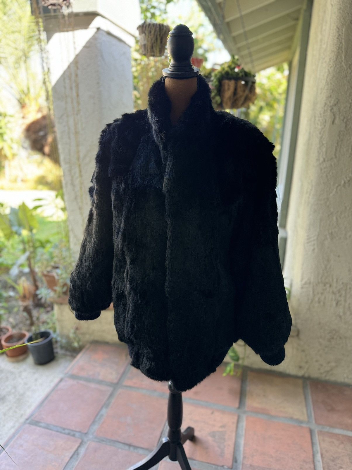 Niki 1990s Vintage Niki Black Dyed Rabbit Fur Jacket Size L / US 10 / IT 46 - 7 Thumbnail