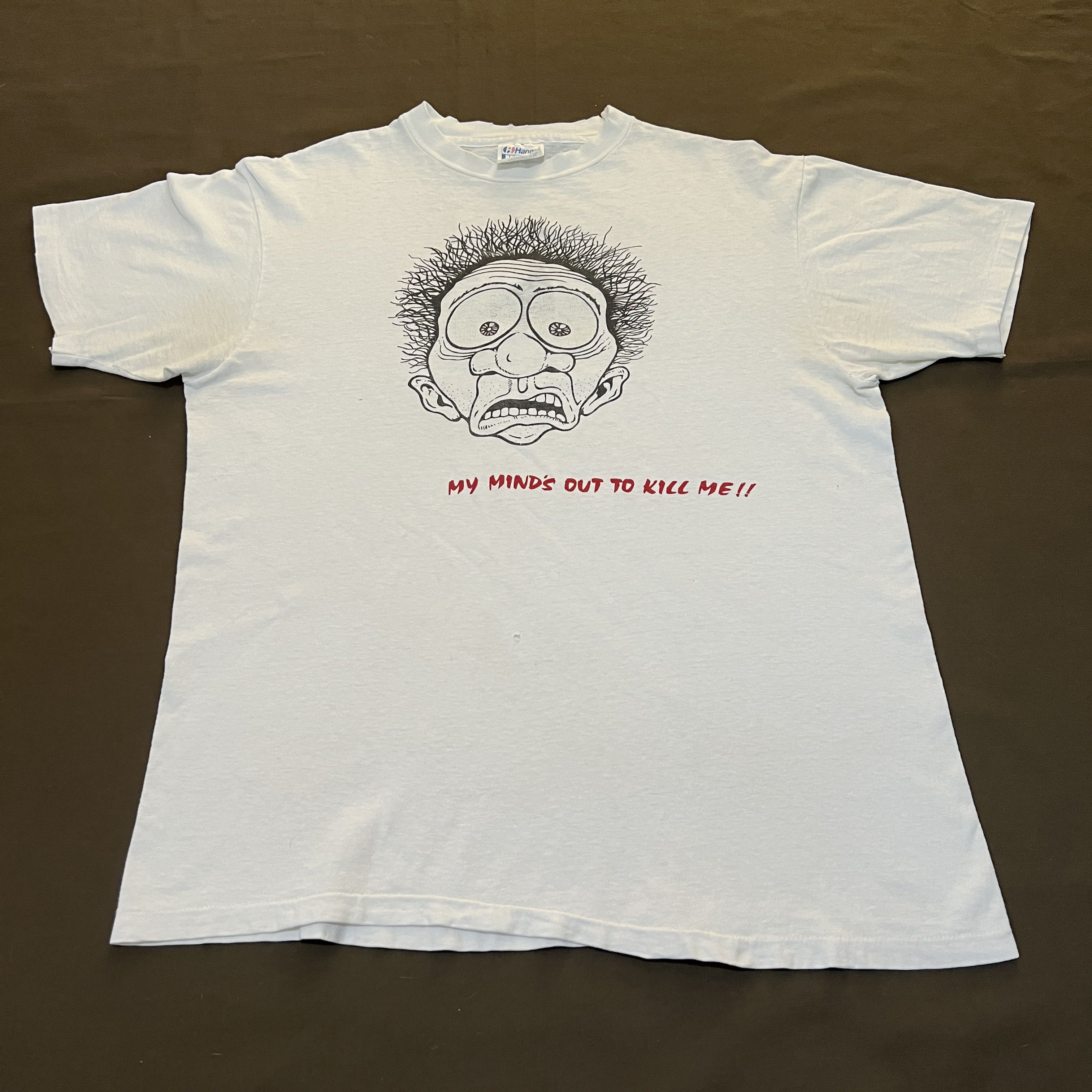 Vintage Vintage 90s My minds out to kill me quote Humor Funny Tee Size US L / EU 52-54 / 3 - 2 Thumbnail