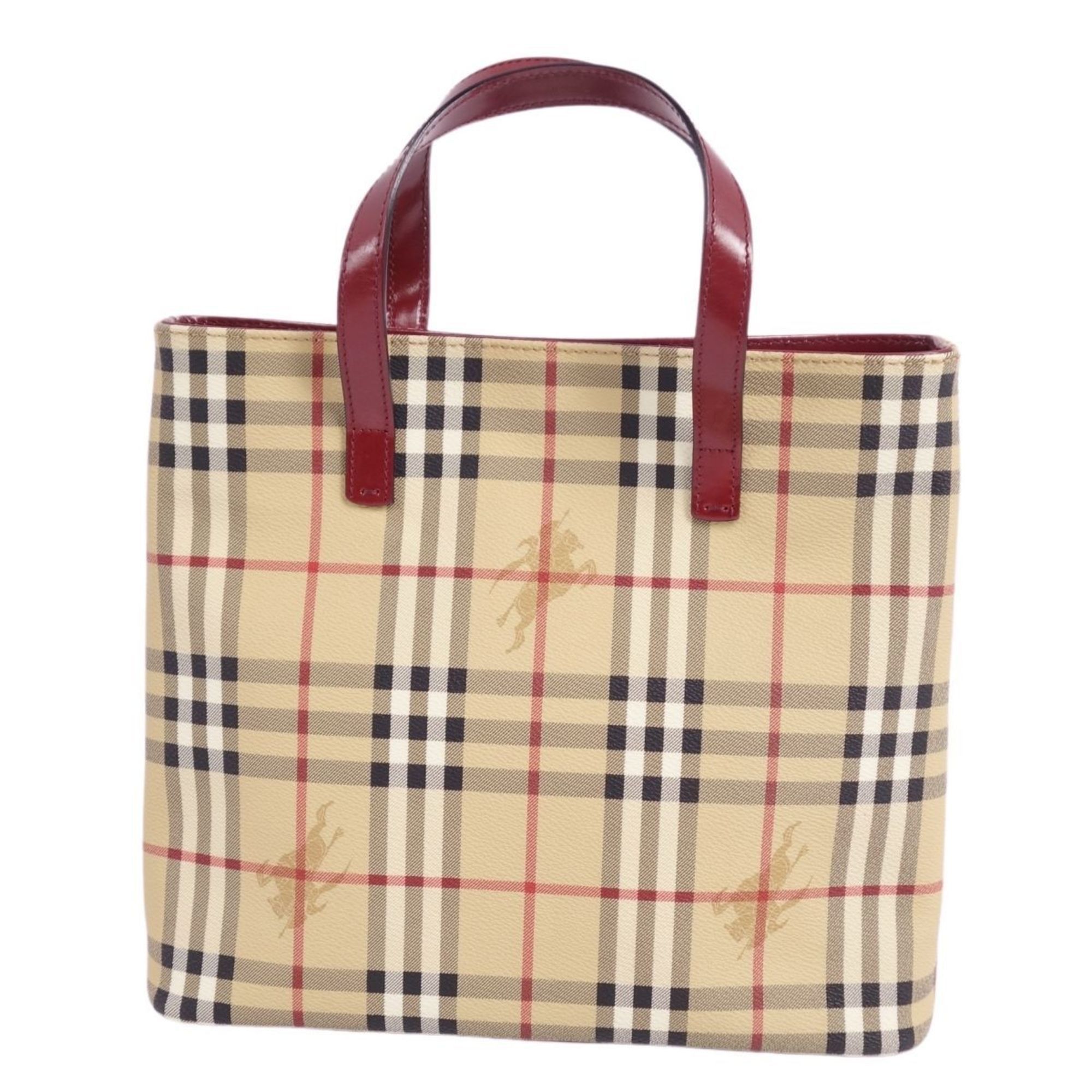 image of Burberry London Burberry London Handbag Tote Bag Check Pattern Ladies Brown, Women's