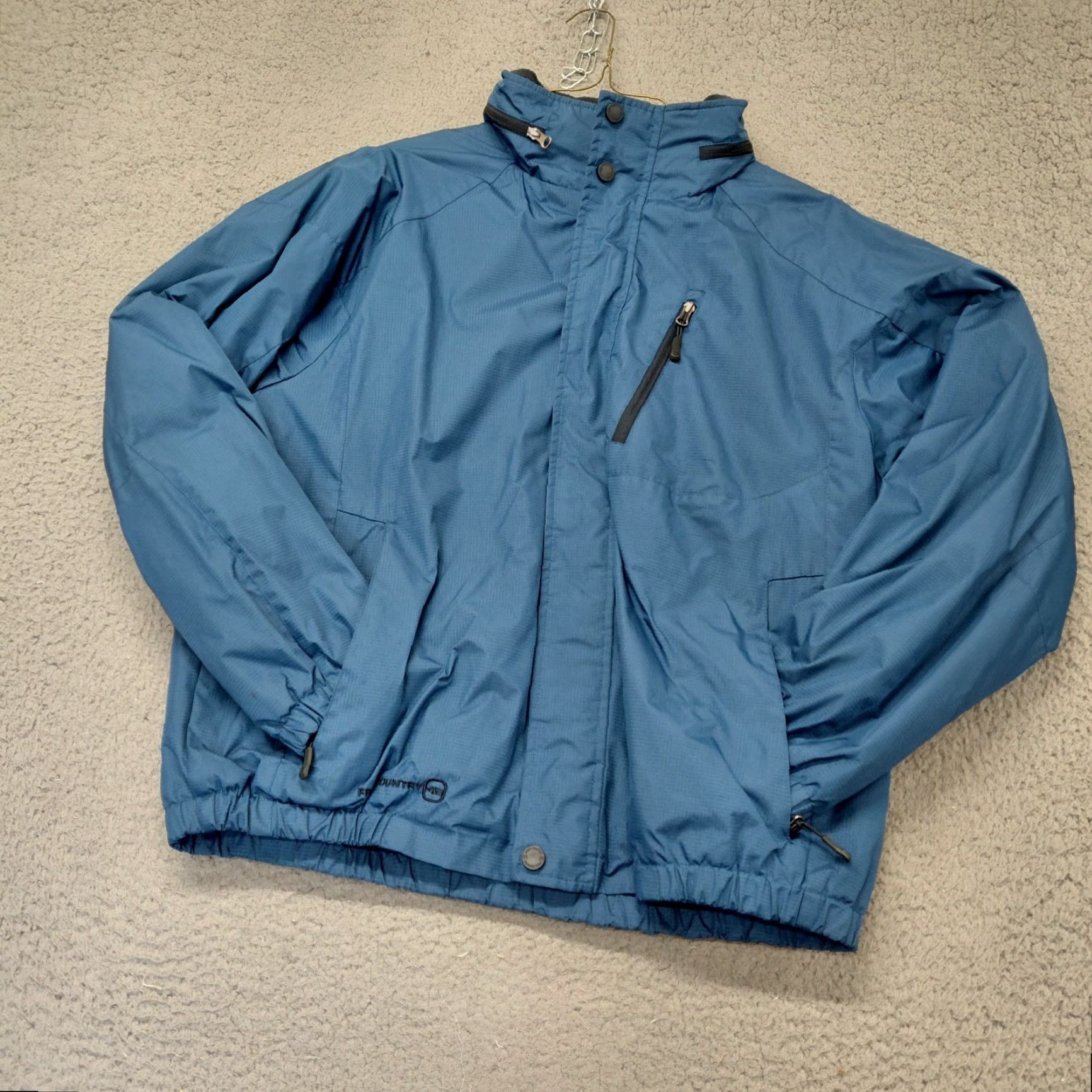 Free Country Free Country Windbreaker Coat Mens Large Blue Zip Hood Water Resistant Jacket/Coat Size US L / EU 52-54 / 3 - 2 Thumbnail