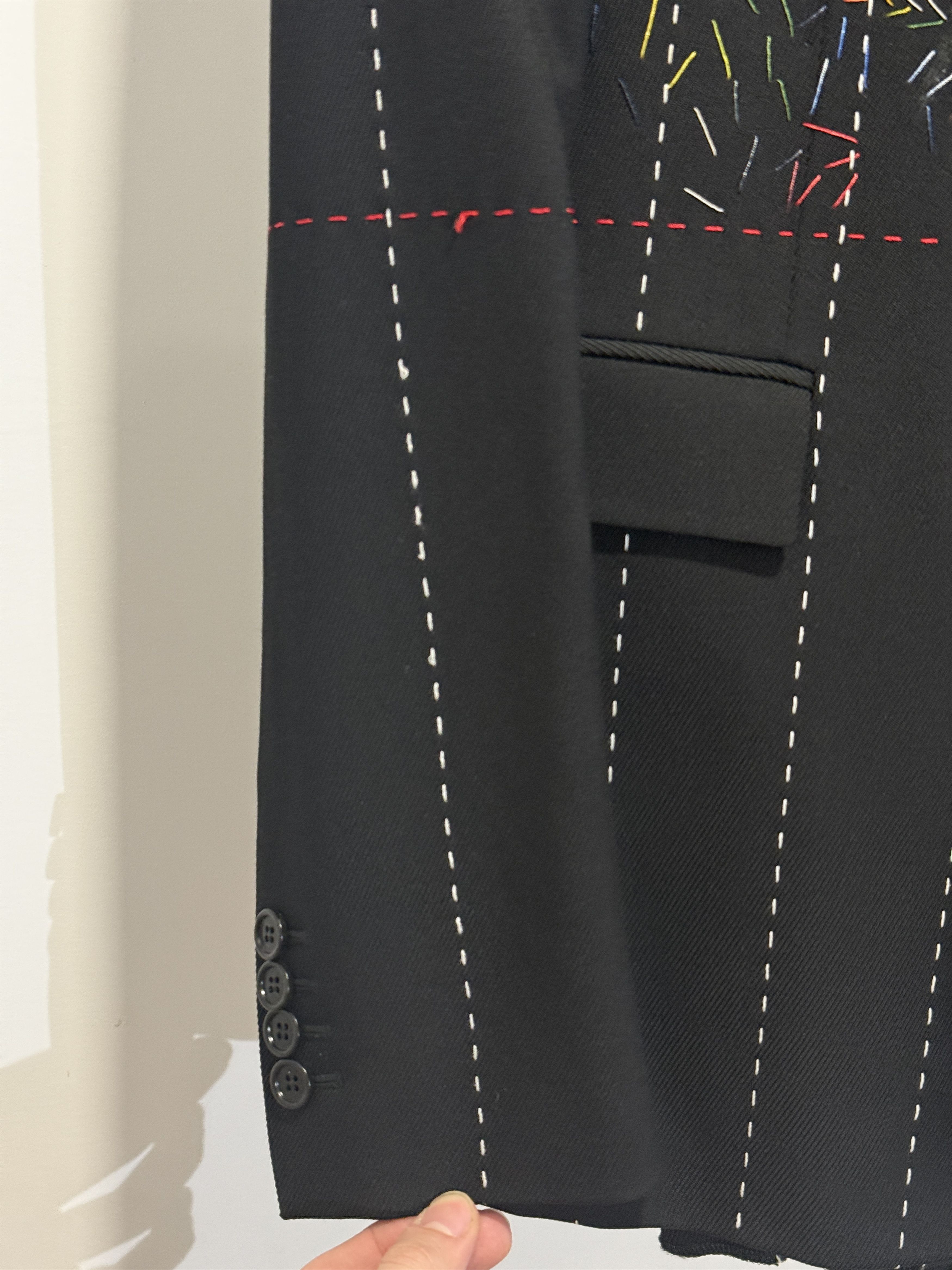 Dior Basting Stitch Suit Size 48R - 11 Thumbnail