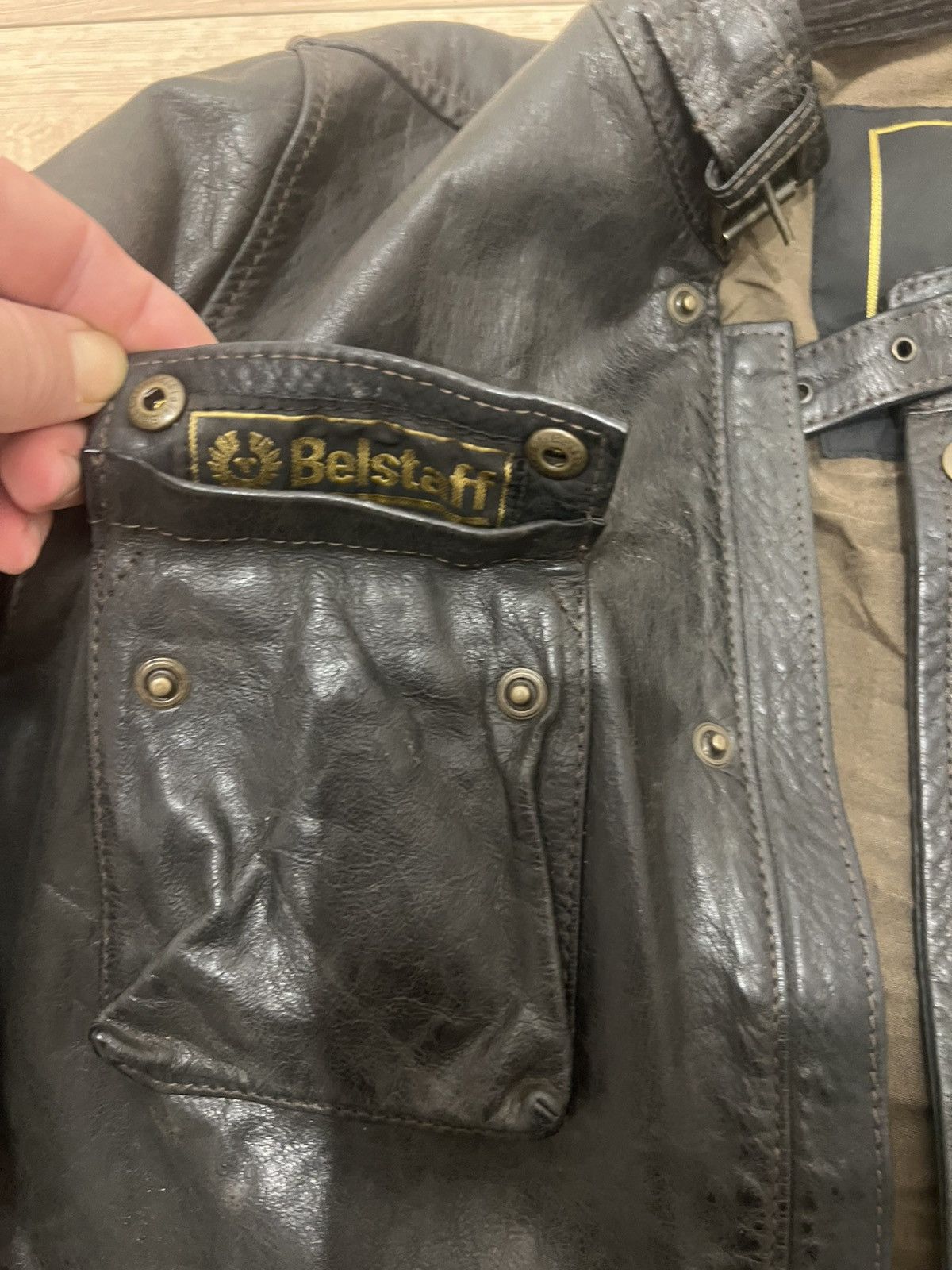 Belstaff Beautiful Belstaff Brad Leather Jacket. Antique Black. Size US L / EU 52-54 / 3 - 3 Thumbnail