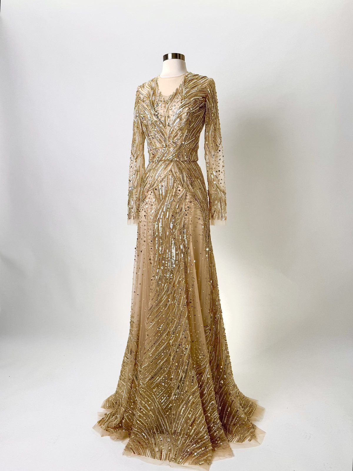 Other Brand New US 8 Anna Augusta Maxi Gold Evening Dress Size M / US 6-8 / IT 42-44 - 2 Thumbnail