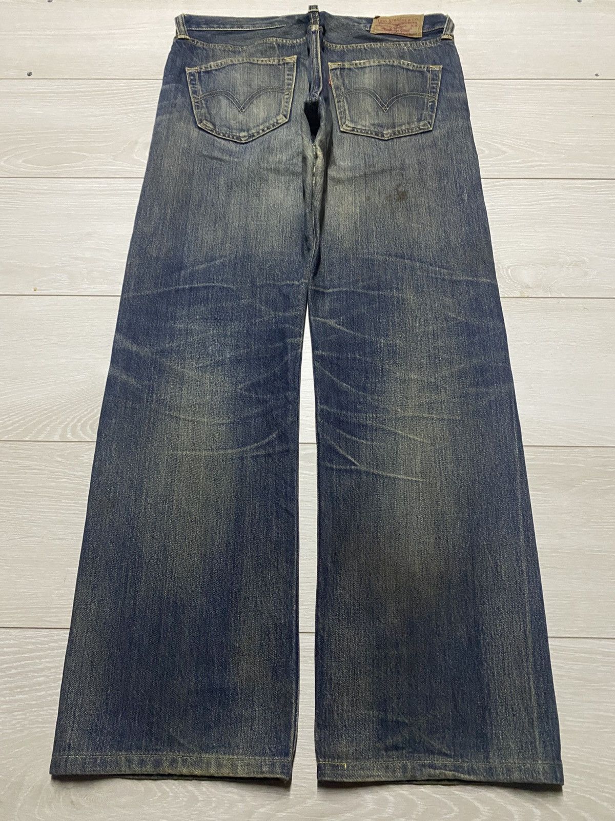 Levi's Vintage Levis 501 Mud Wash Distressed Baggy Jeans Size US 34 / EU 50 - 2 Thumbnail