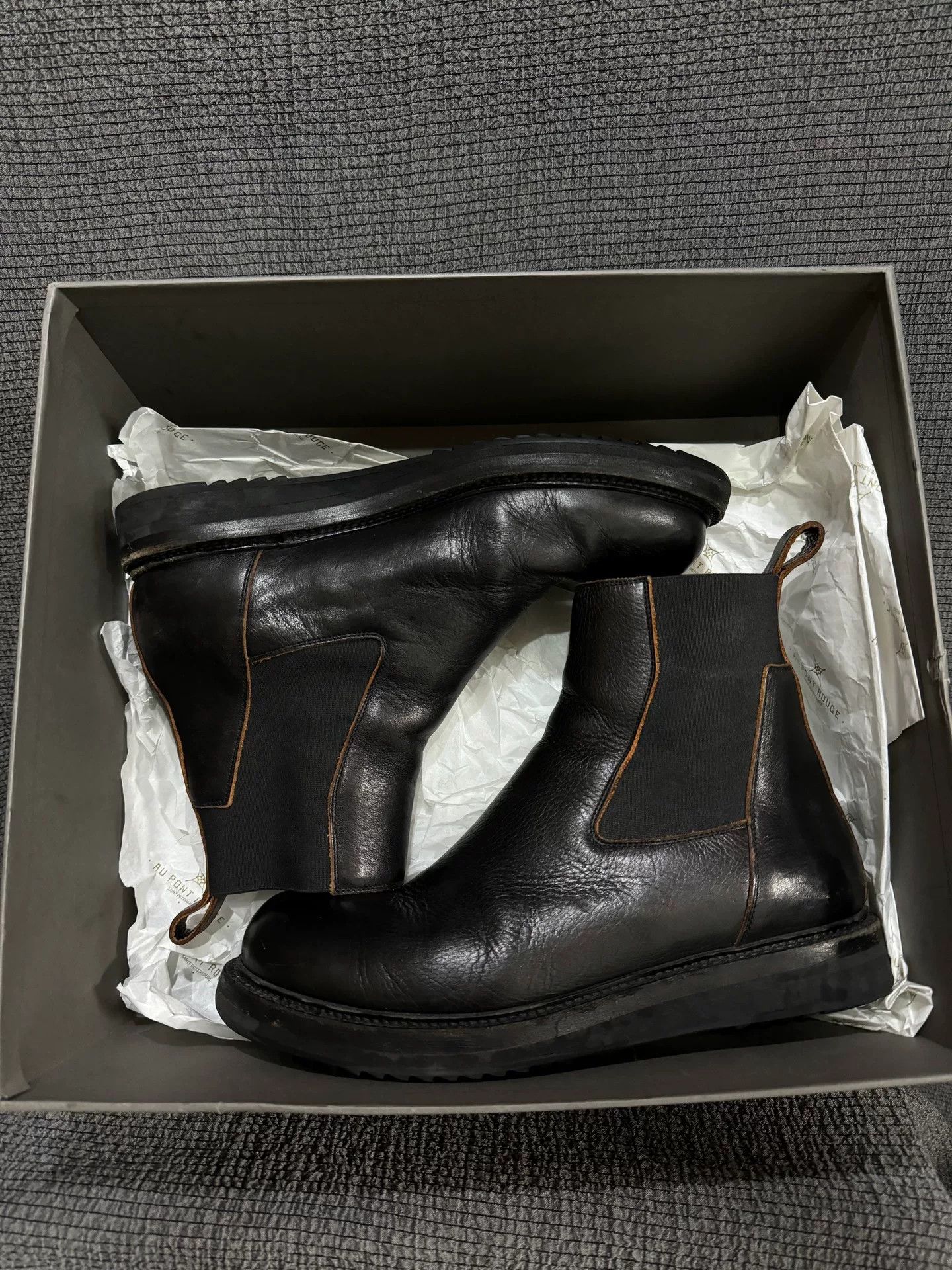 Rick Owens RICK OWENS Black Leather Heeled Sliver Boots | Grailed