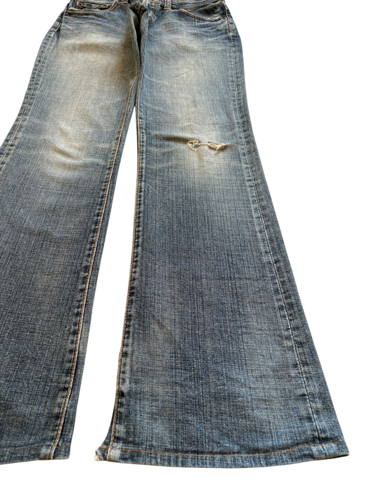 Japanese Brand Vintage Japanese Brand Faded Wash Distress Rip Flare Jeans Size US 30 / EU 46 - 7 Thumbnail