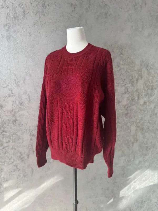 Burberry Burberry Wine Red Wool Long Sleeve Sweater Size M / US 6-8 / IT 42-44 - 1 Thumbnail