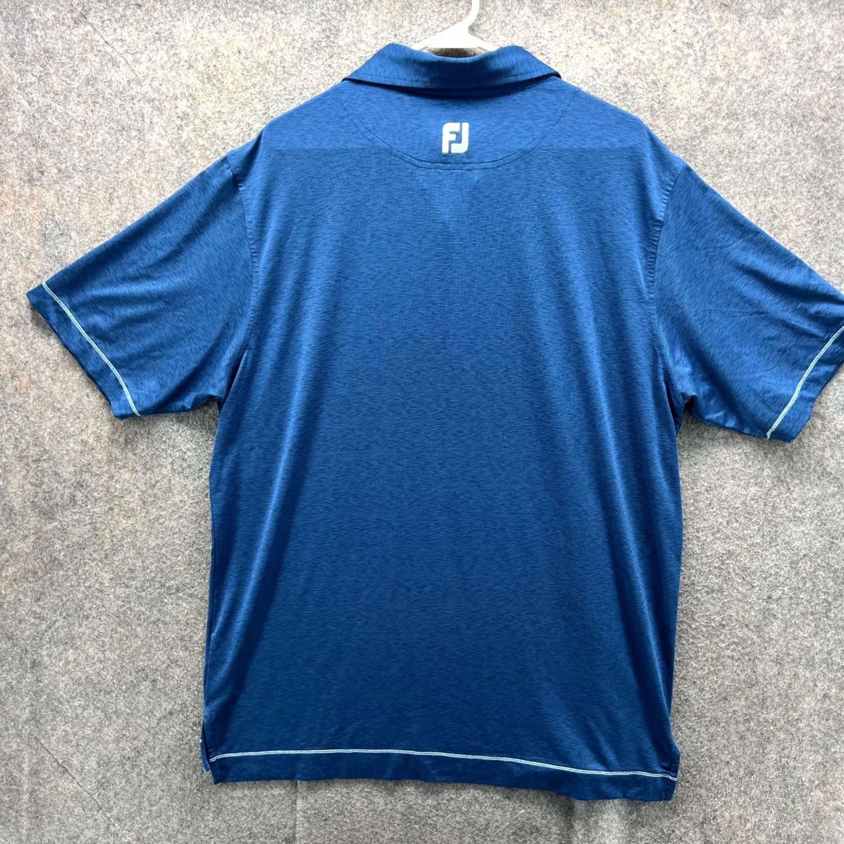 Footjoy FootJoy Polo Shirt Mens Large Blue Lisle Space Dye Microstripe Self Collar Golf Shirt Size US L / EU 52-54 / 3 - 2 Thumbnail