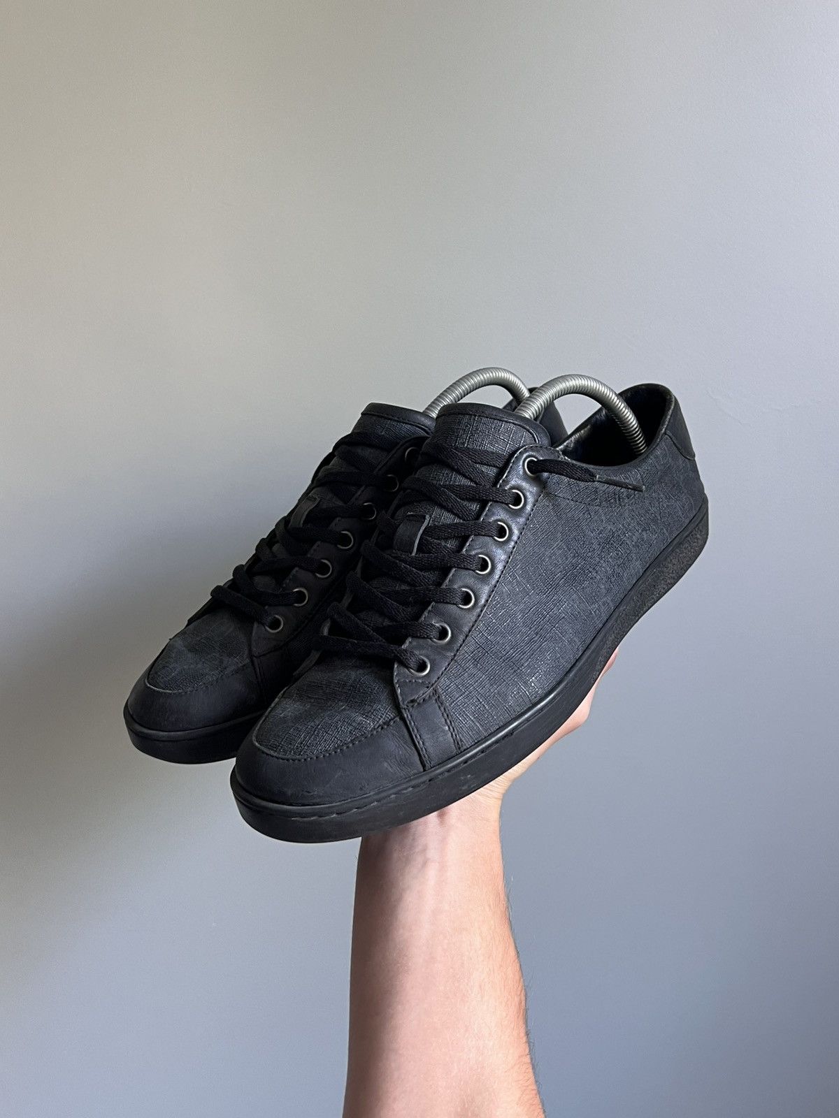 Gucci Gucci Vintage Monogram Graphite GG Leather Sneakers Size US 9.5 / EU 42-43 - 1 Thumbnail