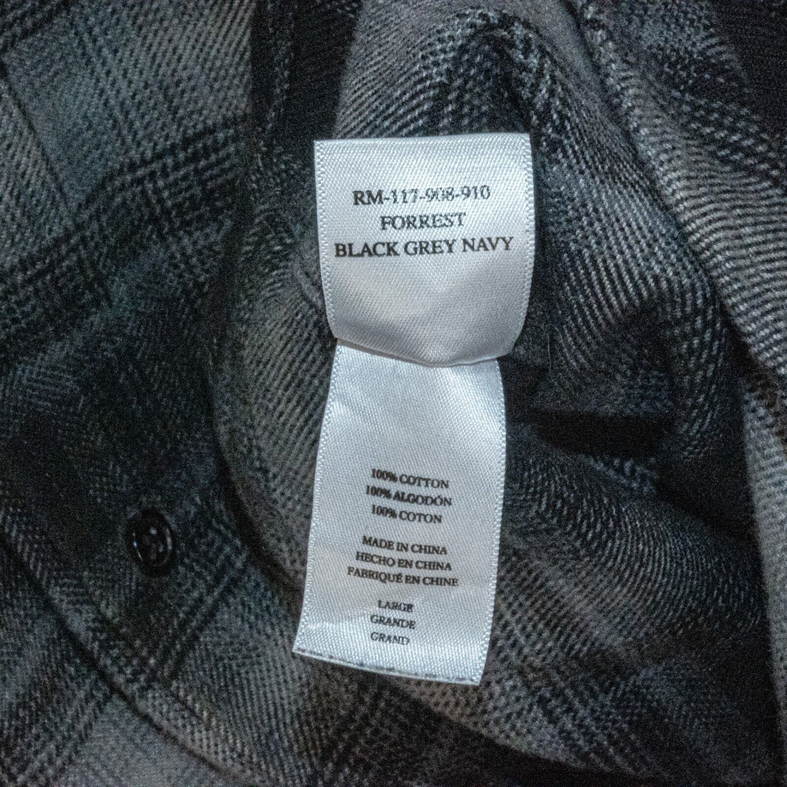 Rails RAILS Flannel Button up FORREST Shirt in Black Grey navy Size US L / EU 52-54 / 3 - 6 Thumbnail