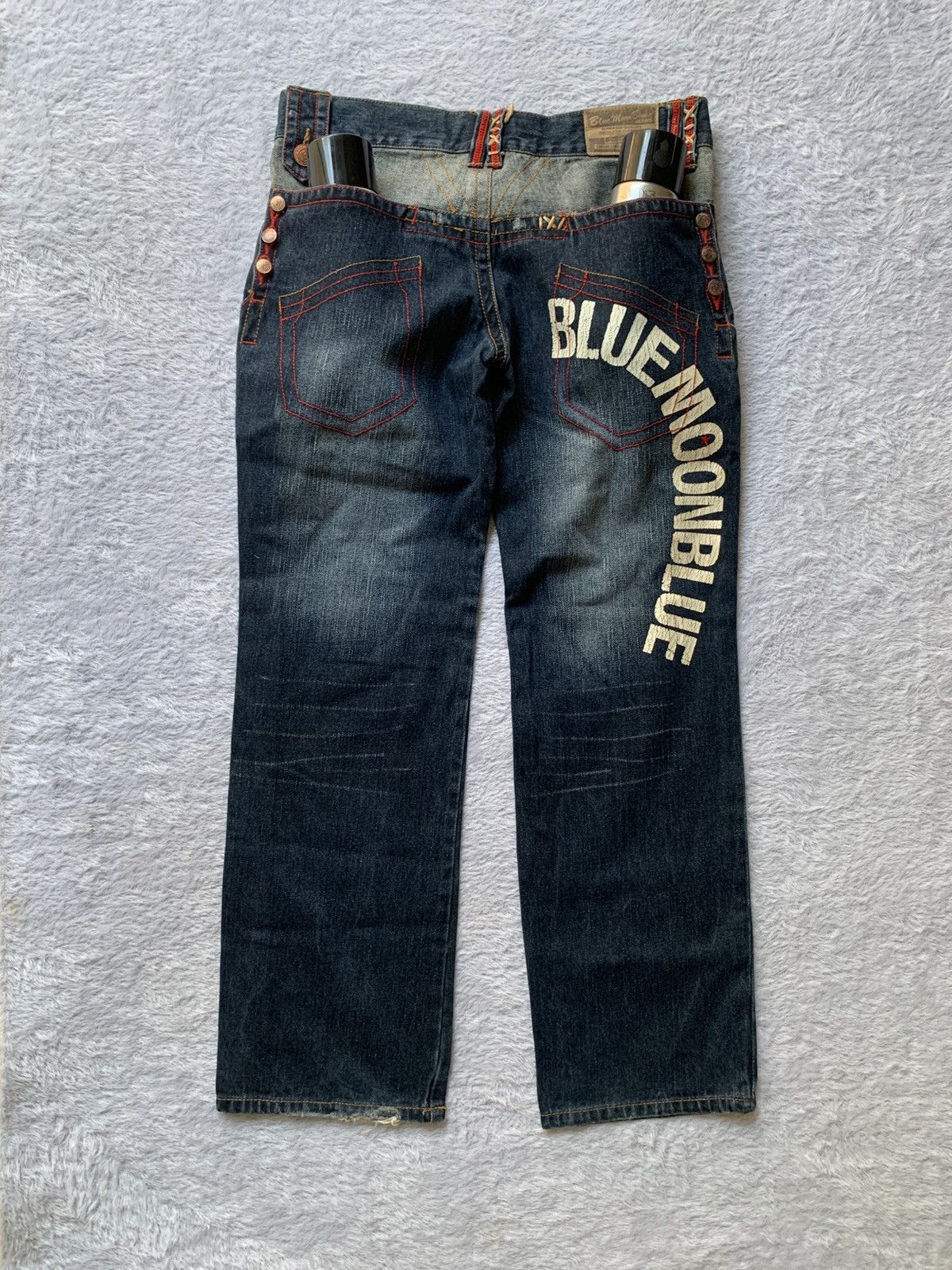 If Six Was Nine Crazy design by blue moon blue denim pants Size US 32 / EU 48 - 7 Thumbnail