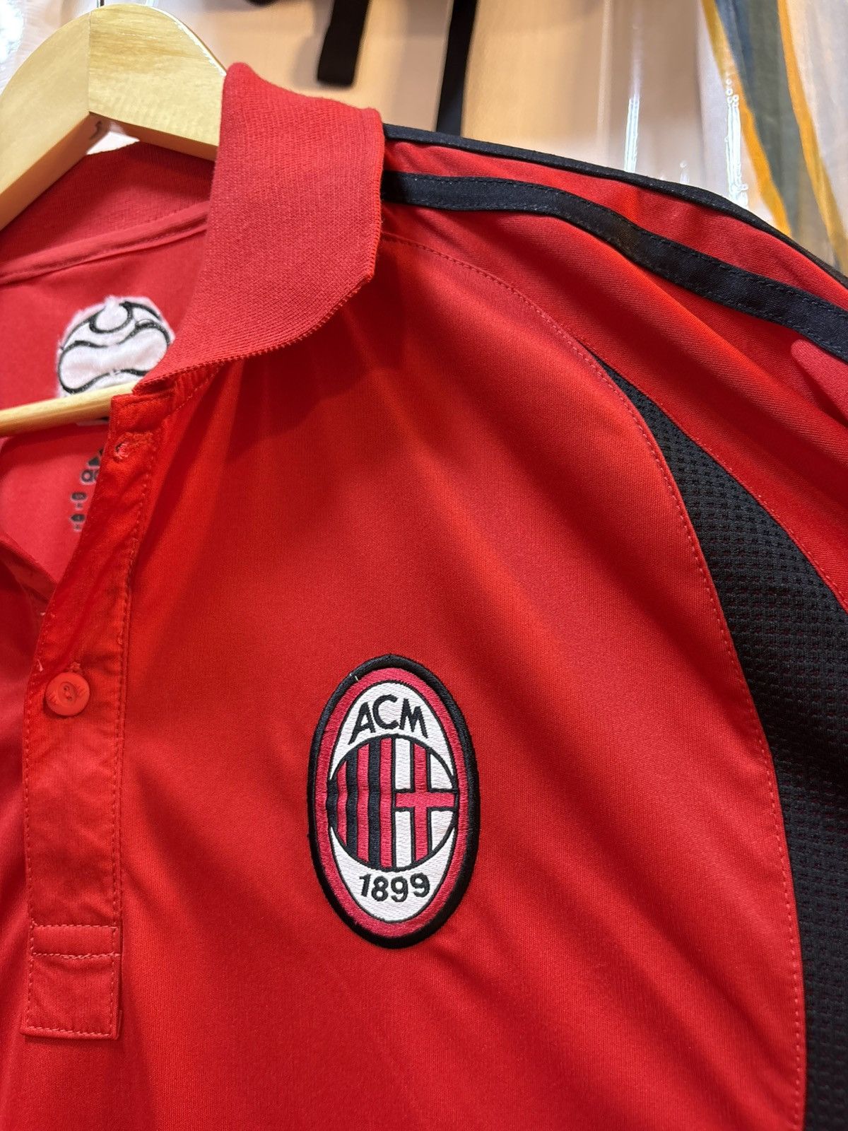 Adidas Vintage 2006-2007 AC Milan Polo Shirt Size US XL / EU 56 / 4 - 8 Thumbnail