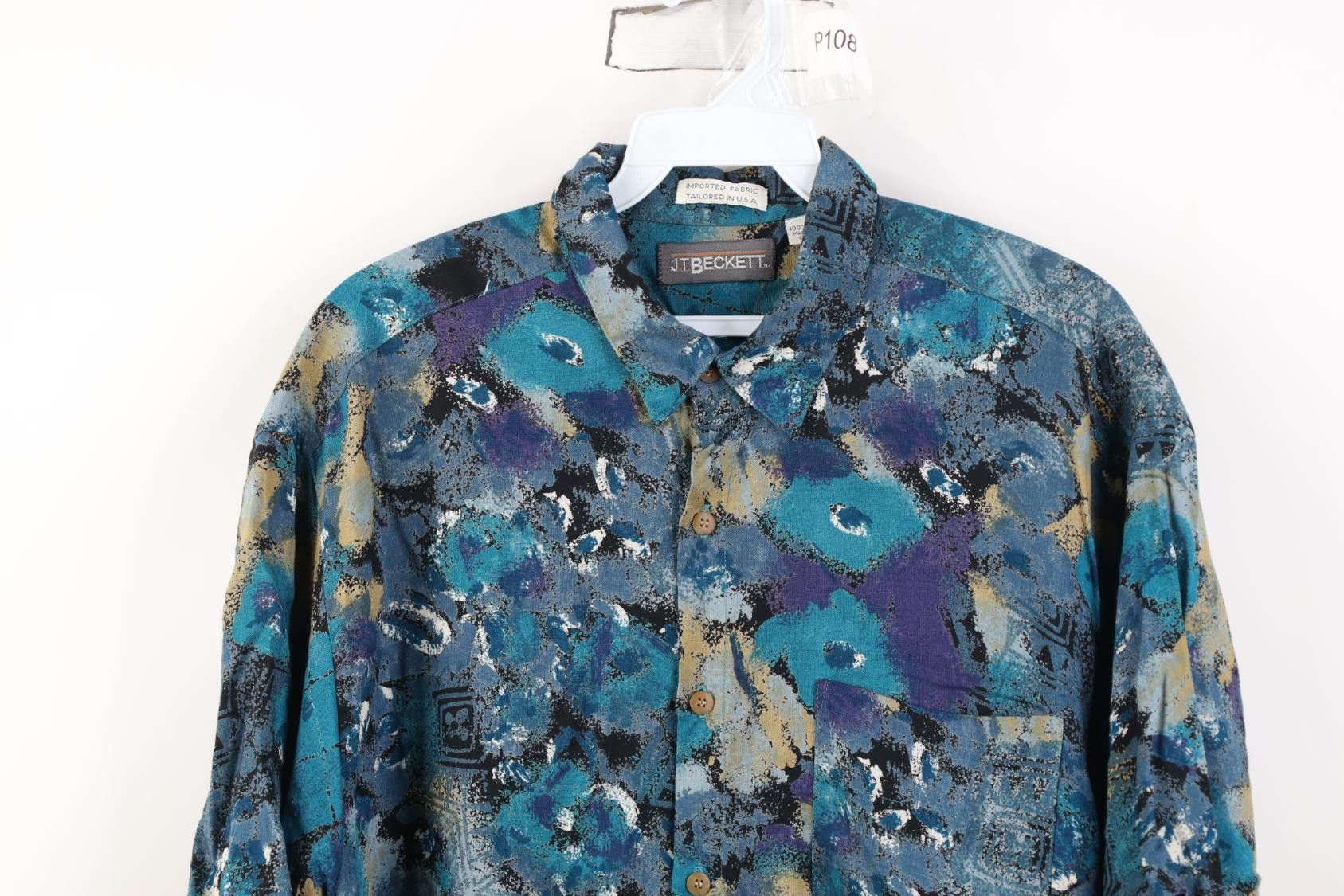 Vintage Vintage 90s Streetwear Gabardine Collared Button Shirt USA Size US L / EU 52-54 / 3 - 2 Thumbnail