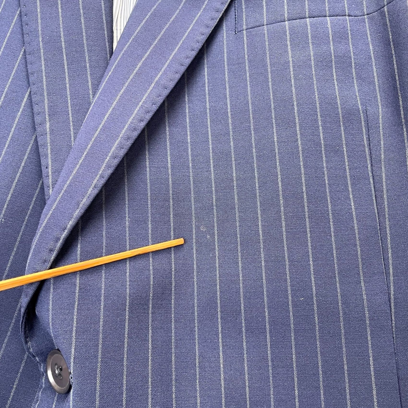 Brooks Brothers Brooks Brothers Mens Blazer Coat Jacket 46R Blue Striped Fitzgerald Explorer 346 Size 46R - 5 Thumbnail