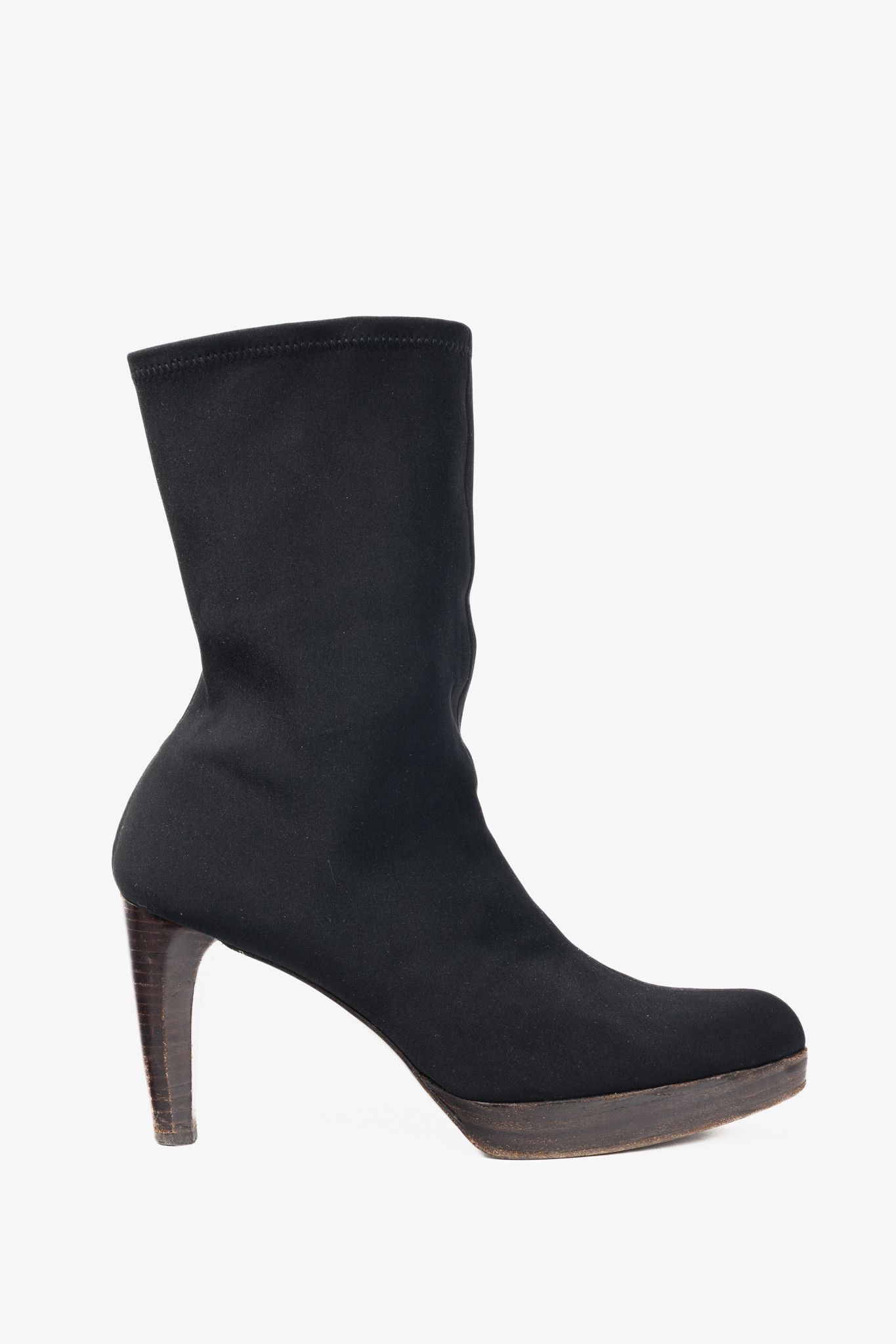 Stuart Weitzman Stuart Weitzman Em Black Sock Platform Boots Size US 9.5 / IT 39.5 - 1 Thumbnail