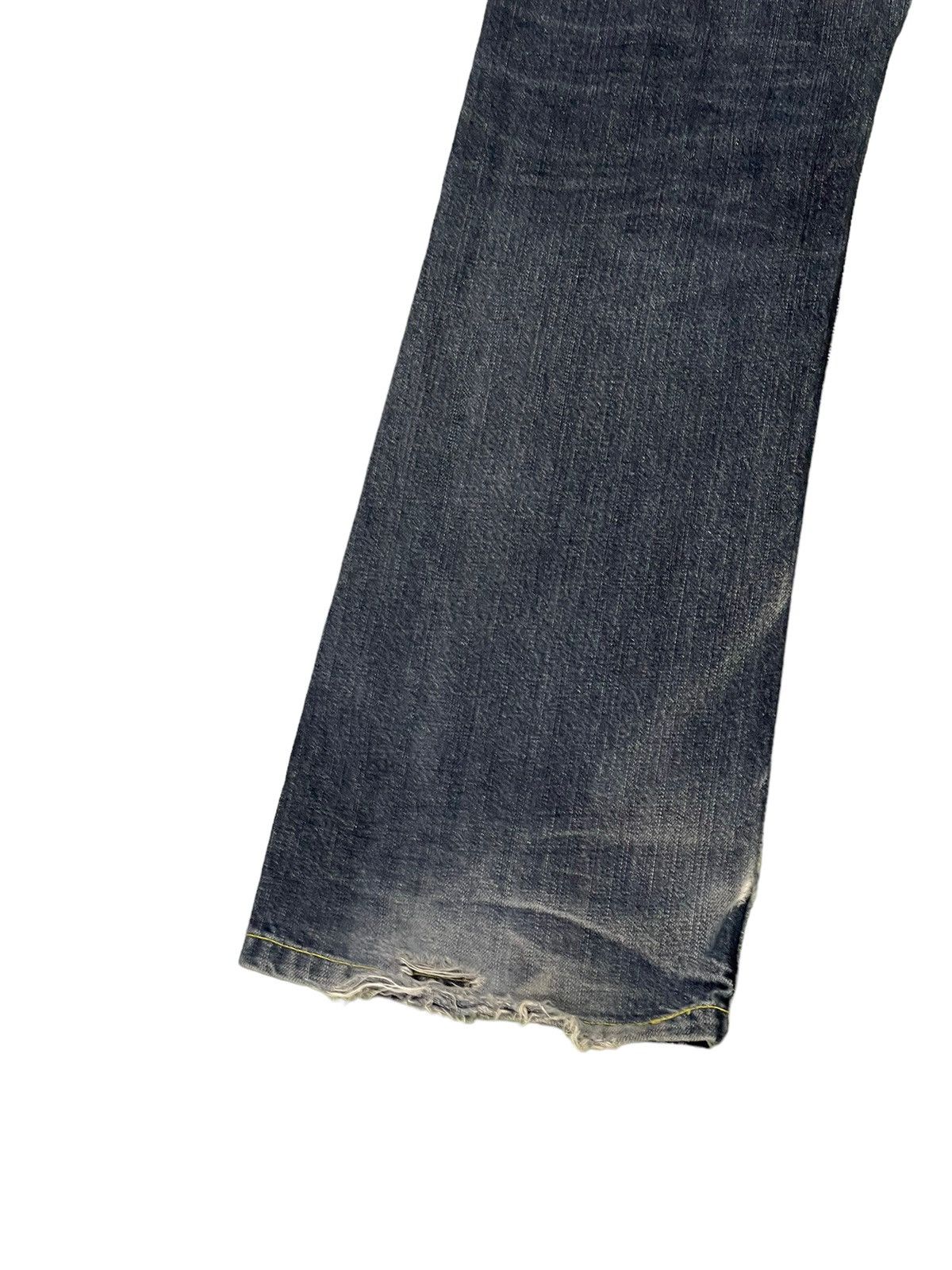 Japanese Brand Flare Jeans Nylaus Distress Low Rise Boot Cut 6🟦3 Size US 32 / EU 48 - 15 Thumbnail