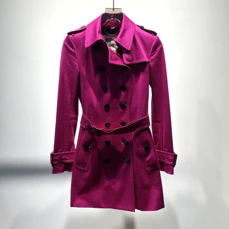 Burberry Burberry S Size Coral Cotton Trench Coat Size S / US 4 / IT 40 - 1 Thumbnail