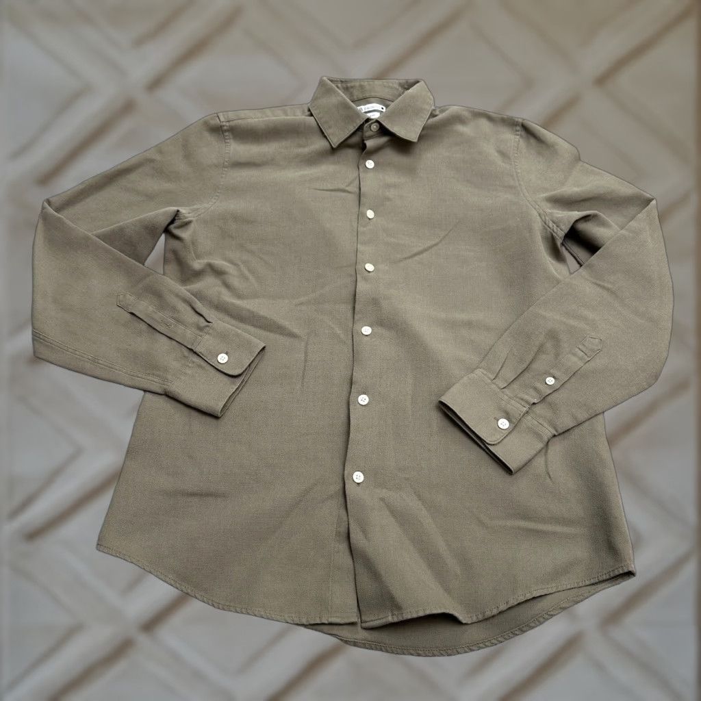 Zara ZARA Dress Shirt Mens Medium Brown Long Sleeve Button-Down Workwear Classic Size US M / EU 48-50 / 2 - 1 Thumbnail