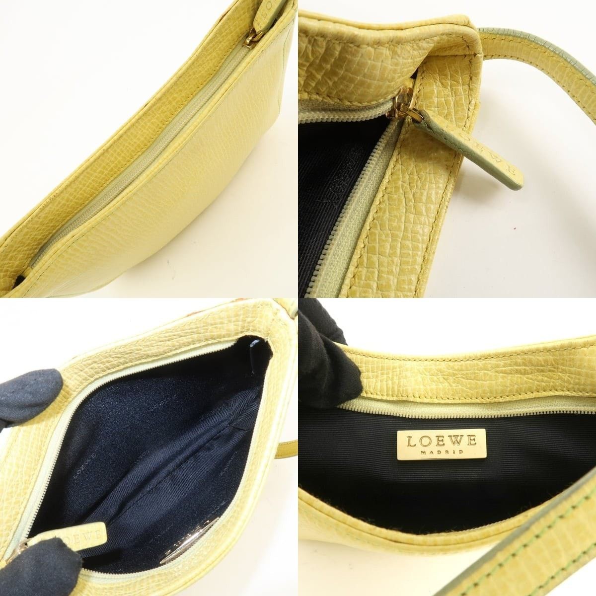 Loewe Loewe Embossed Leather Shoulder Bag Yellow Size ONE SIZE - 7 Thumbnail
