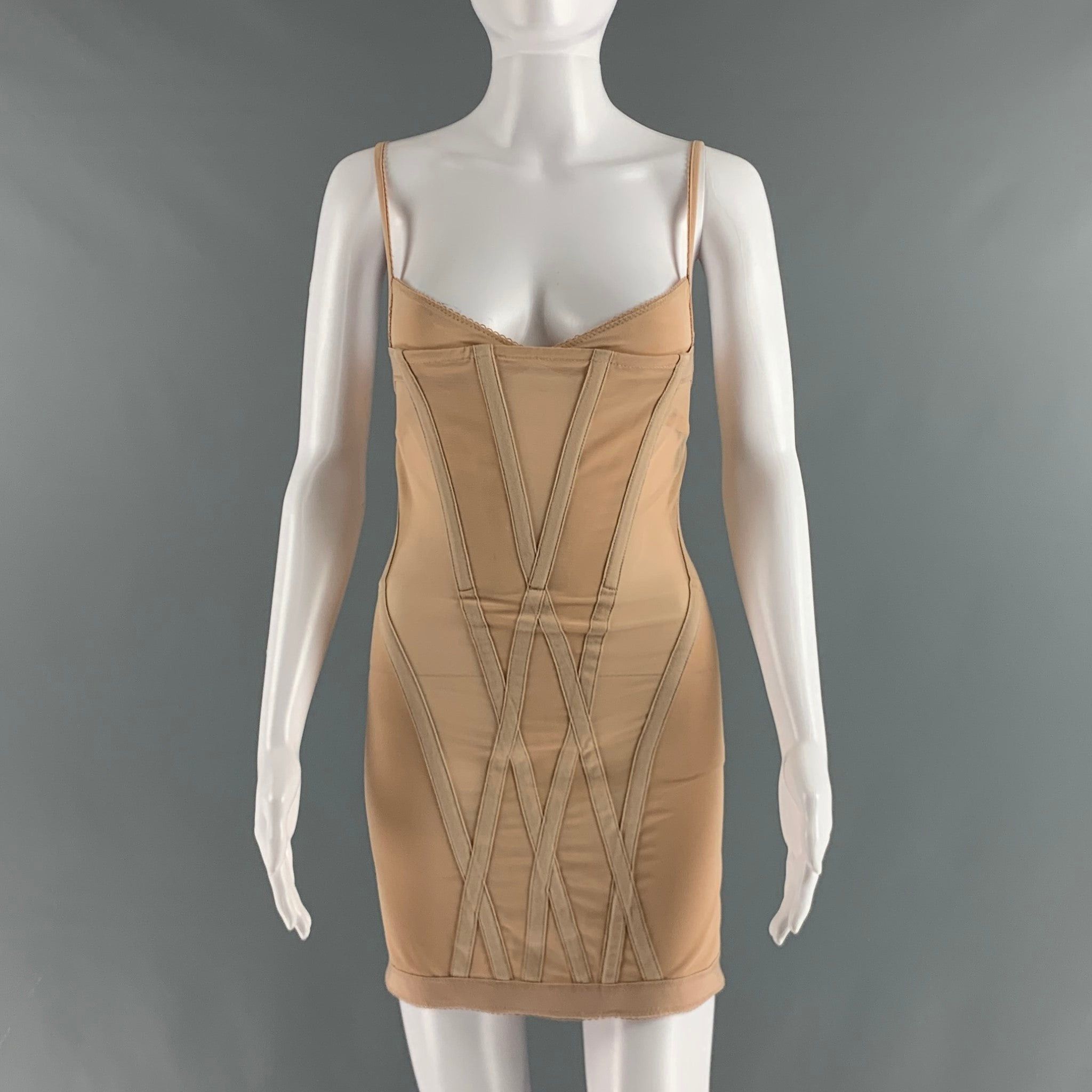 image of Dion Lee Nude Polyamide Eastane Bodycon Mini Dress, Women's (Size XS)