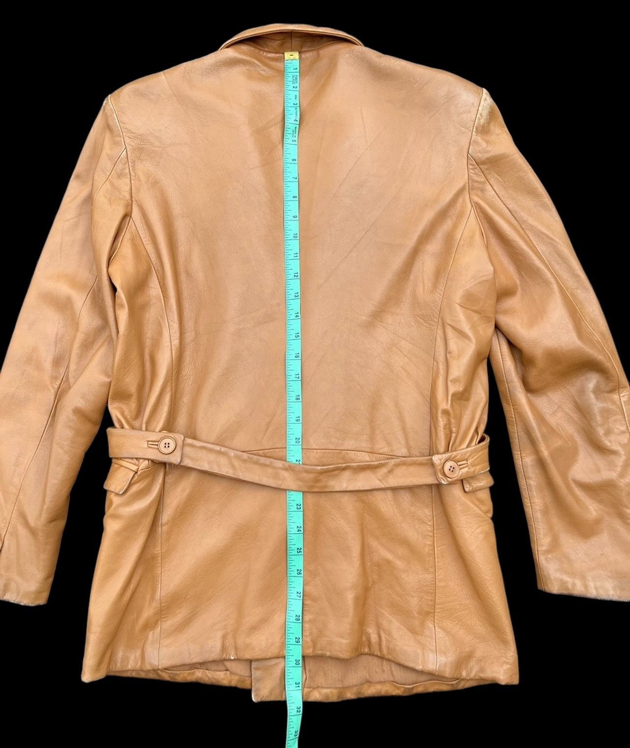 Versace × Vintage 90s Gianni Versace Trashed Patina Leather Coat Jacket Size US M / EU 48-50 / 2 - 5 Thumbnail