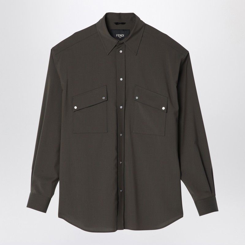 Fendi Fendi Dark Green Wool Blouson Size US S / EU 44-46 / 1 - 1 Thumbnail