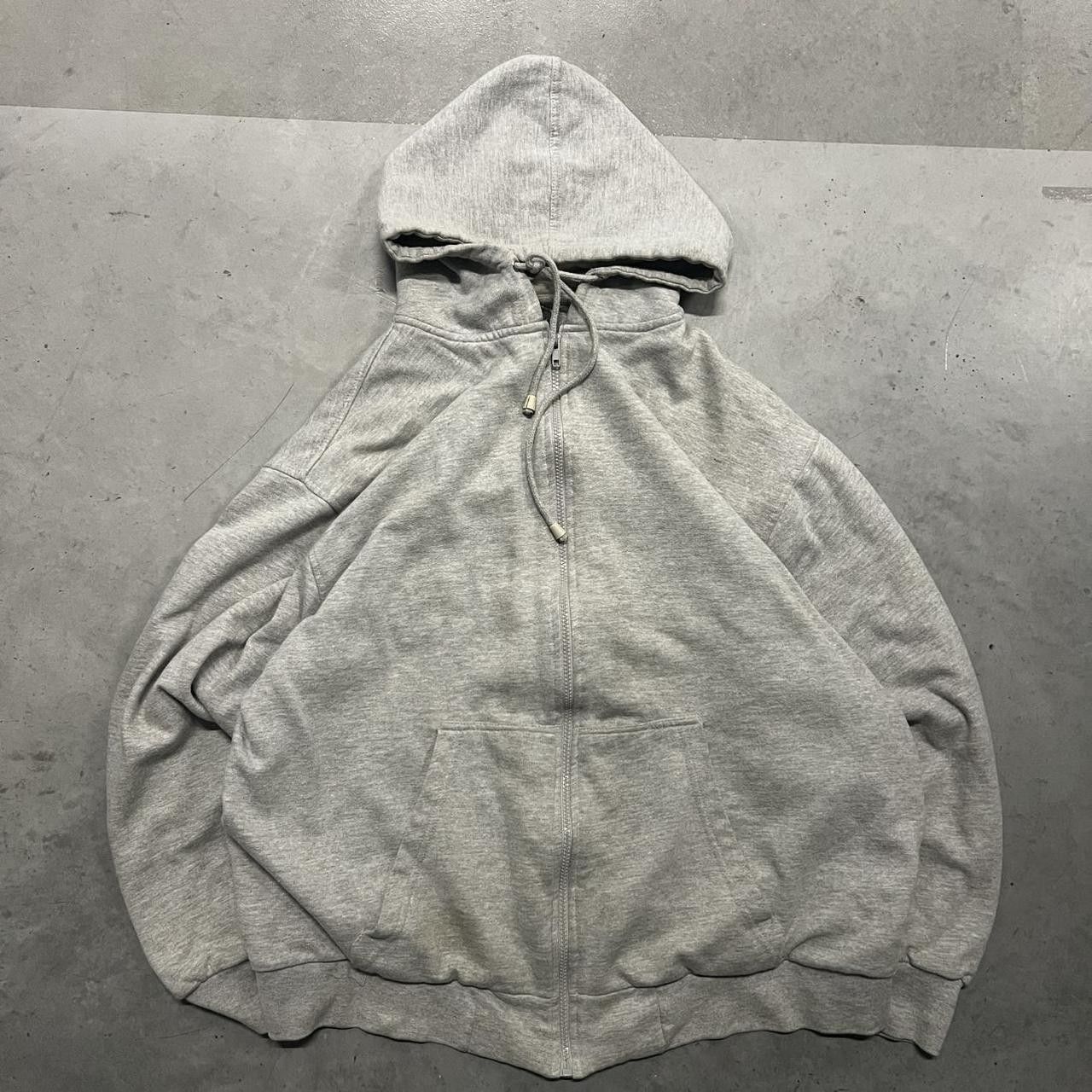 Japanese Brand × Vintage Vintage Y2K Blank Grey quality Zip up Hoodie Size US XL / EU 56 / 4 - 1 Thumbnail