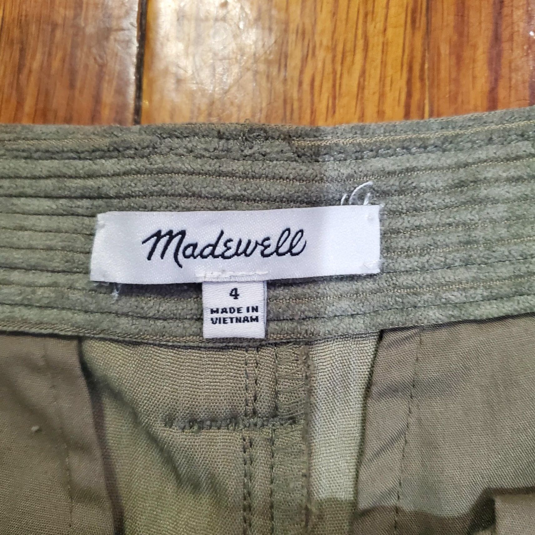 Madewell Madewell Pants Womens 4 Green Corduroy Pleated High Waist Tapered Dress Trousers Size 27" / US 4 / IT 40 - 7 Thumbnail