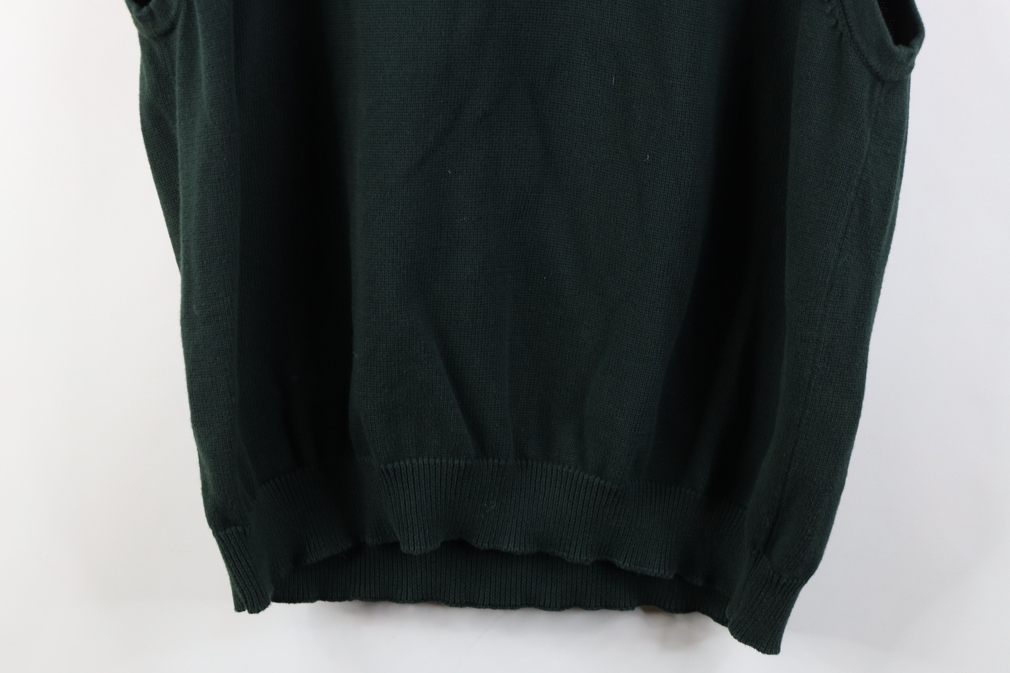 Eddie Bauer Vintage 90s Eddie Bauer Blank Cotton Knit Sweater Vest Green Size US XXL / EU 58 / 5 - 10 Thumbnail