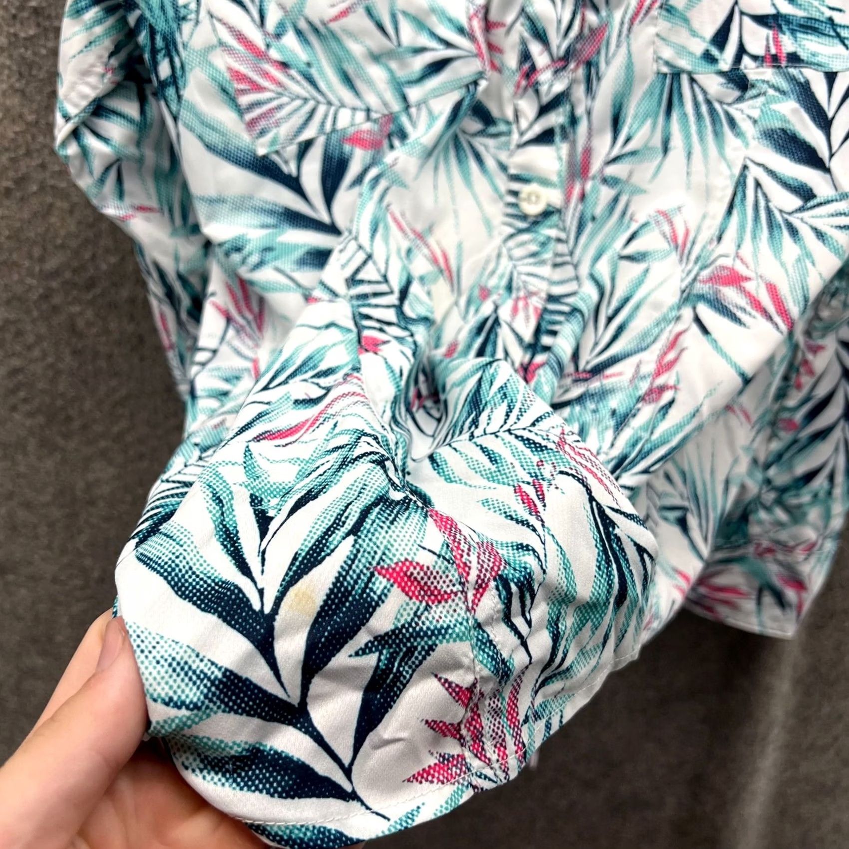 Vintage Reel Legends Shirt Womens Small Blue Button Down Stretch Knit Floral Button-Up Size S / US 4 / IT 40 - 6 Thumbnail