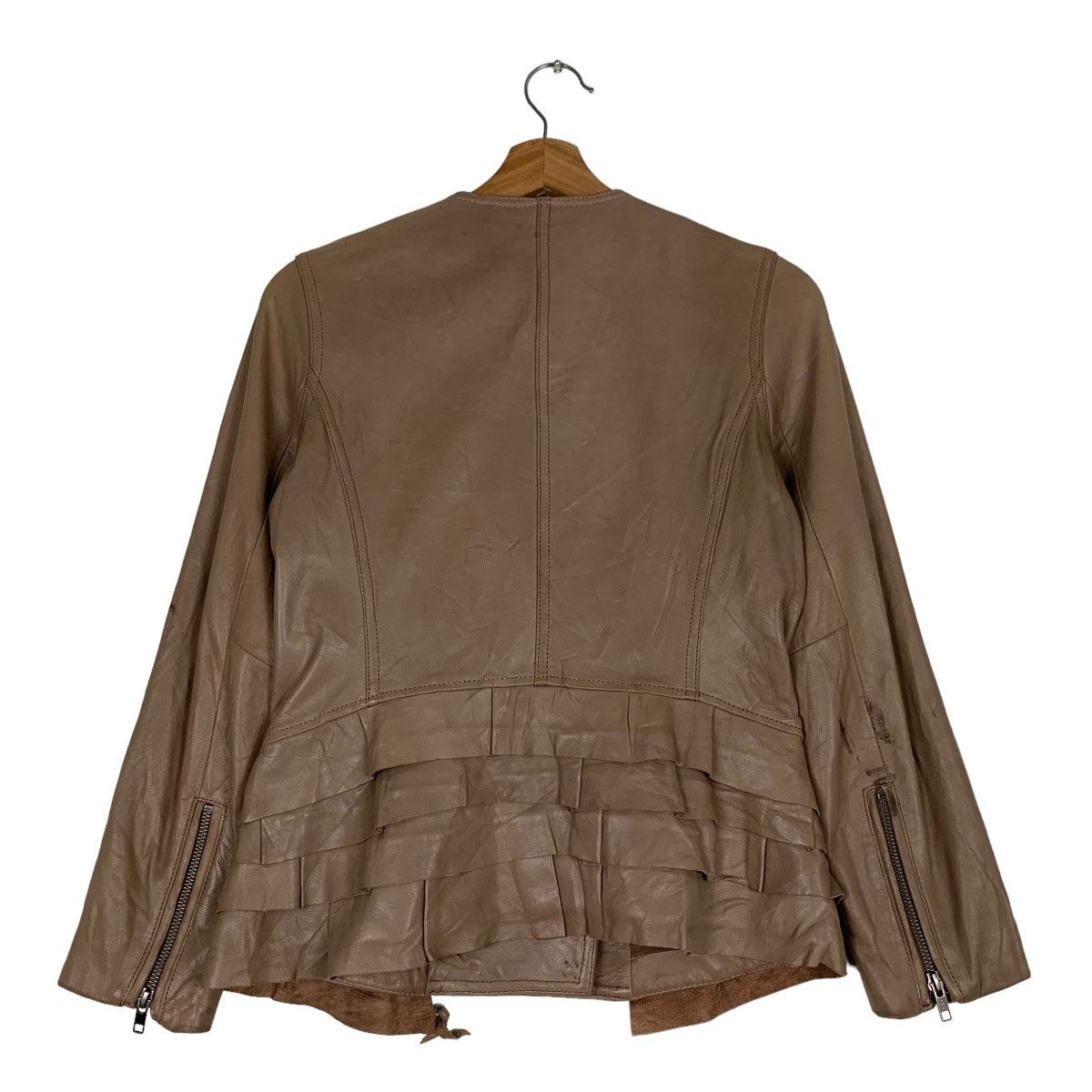 Paul & Joe PAUL & JOE Brown Leather Jacket #0370-C17 Size S / US 4 / IT 40 - 22 Thumbnail