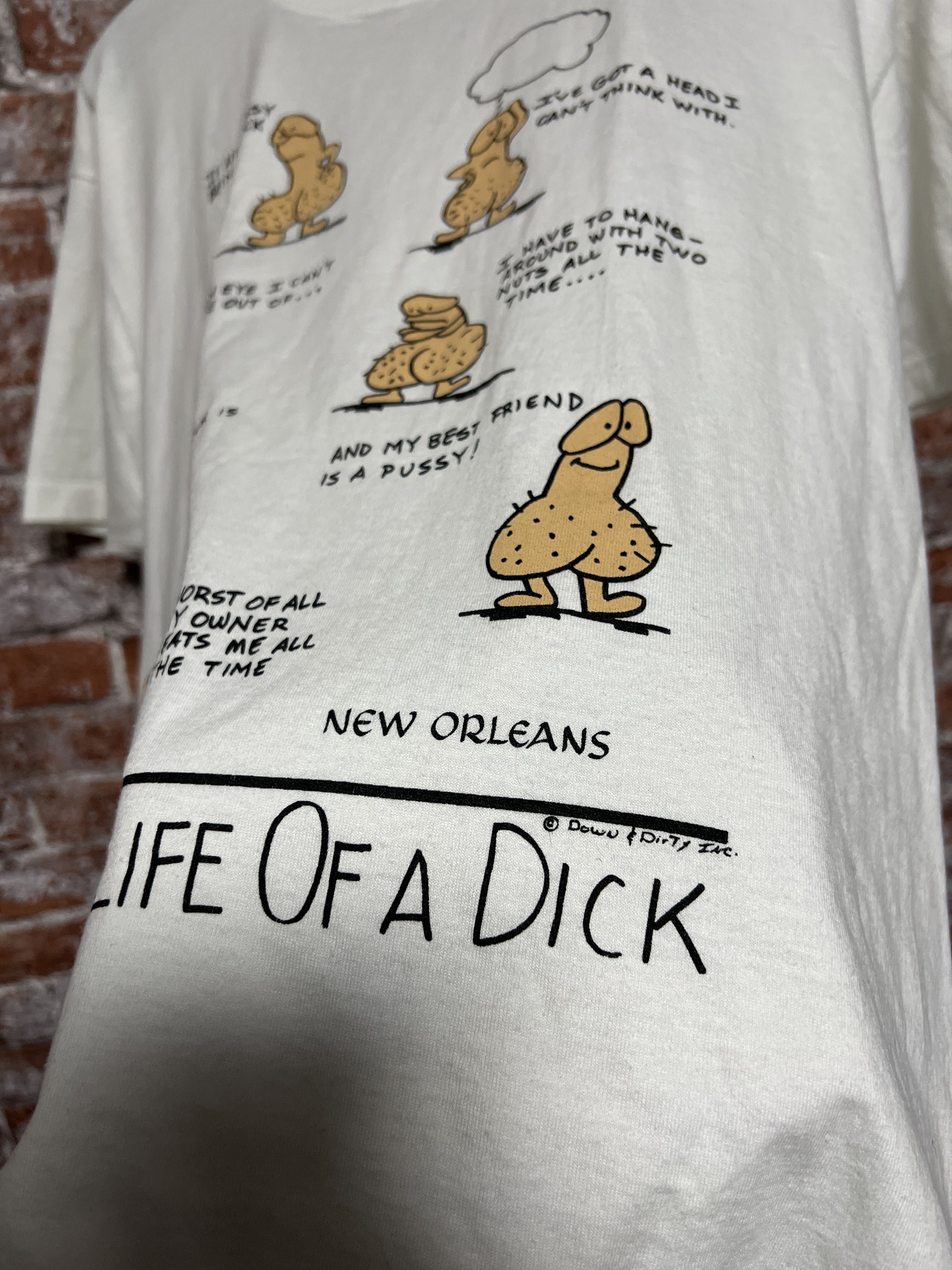 Vintage Vintage 90s A Day In The Life Of A Dick Funny Humor T-shirt Size US XL / EU 56 / 4 - 10 Thumbnail