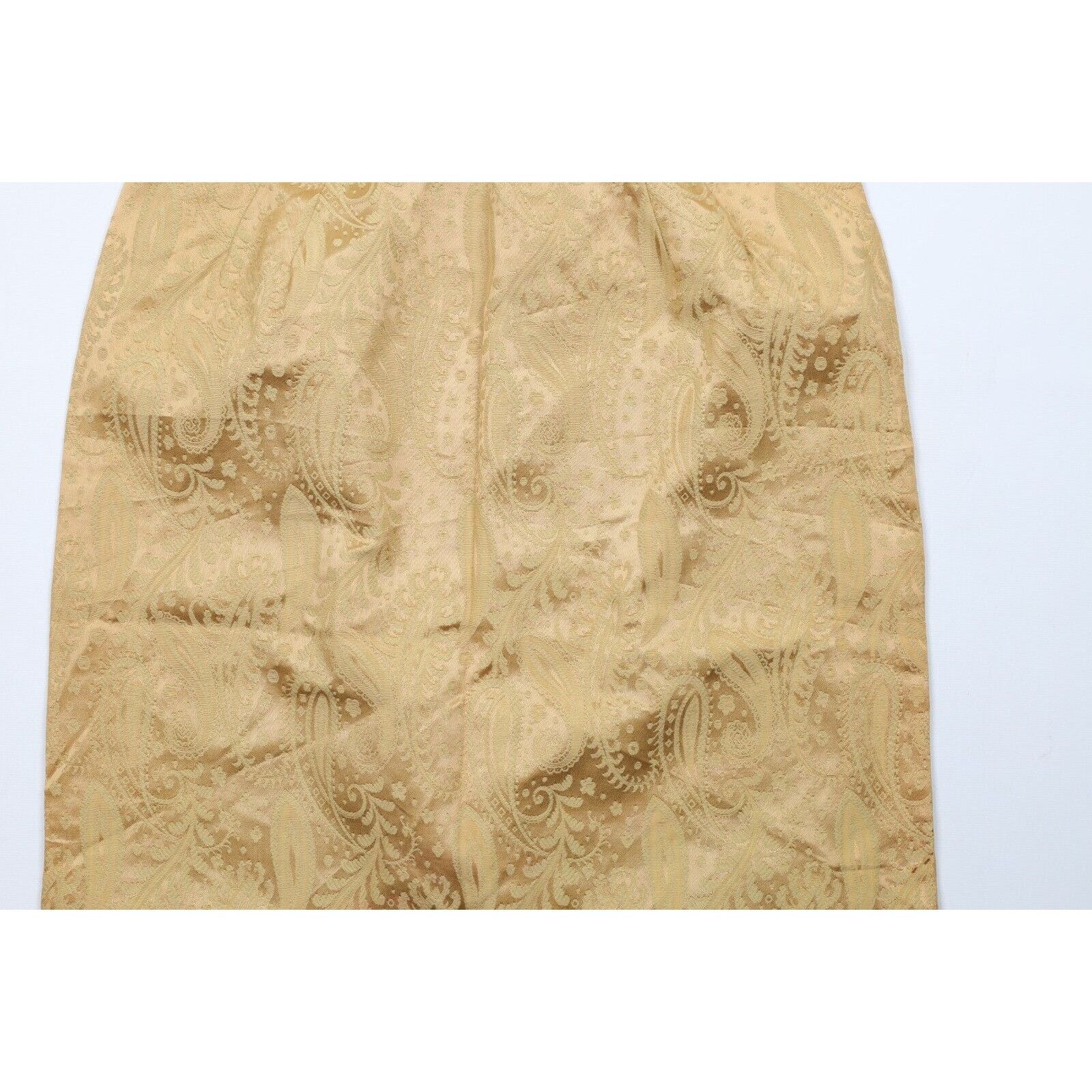 Vintage Vintage 50s 60s Rockabilly Silk Paisley Jacquard Skirt Size 24" / US 00 / IT 34 - 3 Thumbnail