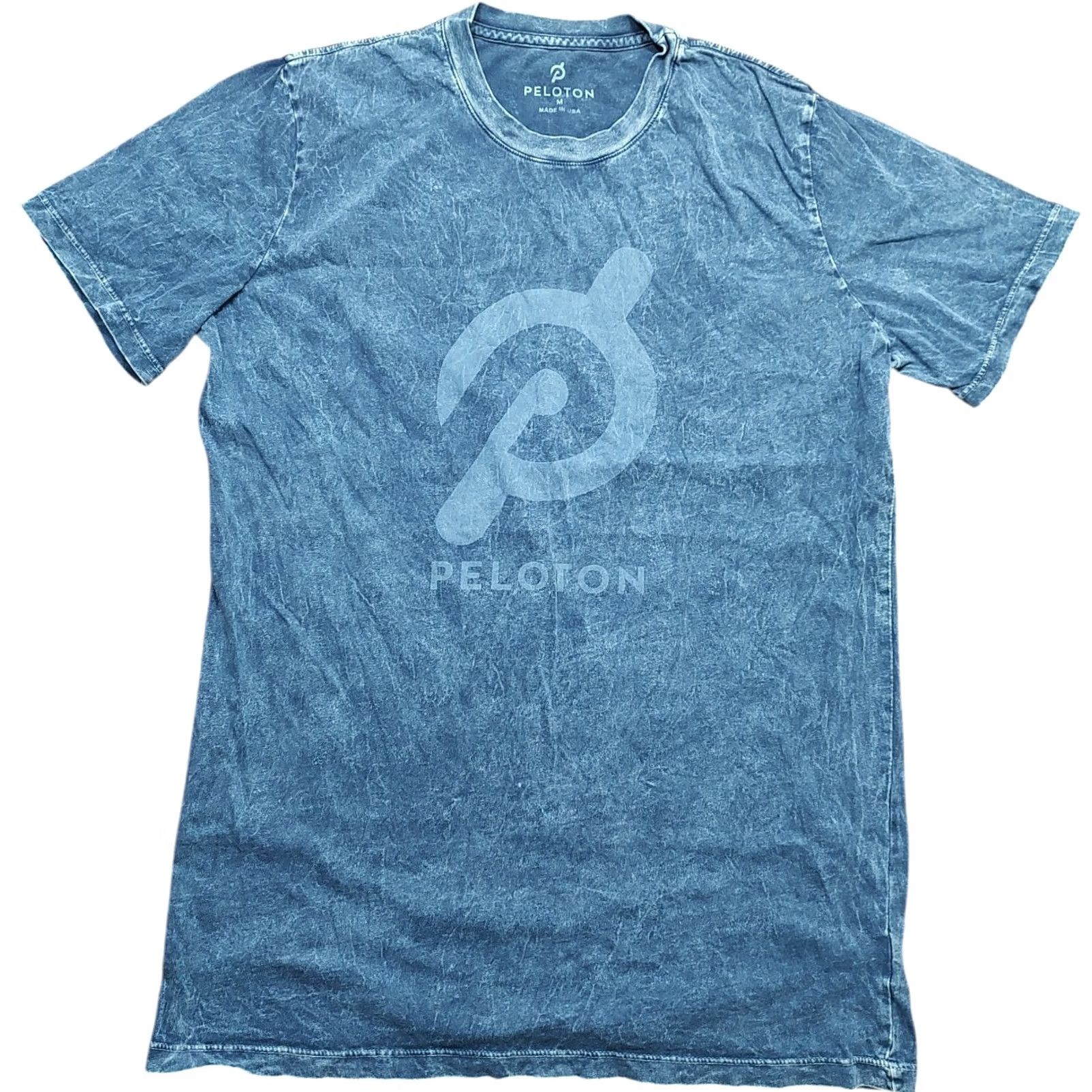 Vintage PELOTON MENS T-Shirt SHIRT Short Sleeve Logo Blue MEDIUM Activewear Casual Travel Crew Neck Shirt Length 28in Cotton Lightweight Solid Regular Mens Size US M / EU 48-50 / 2 - 2 Thumbnail