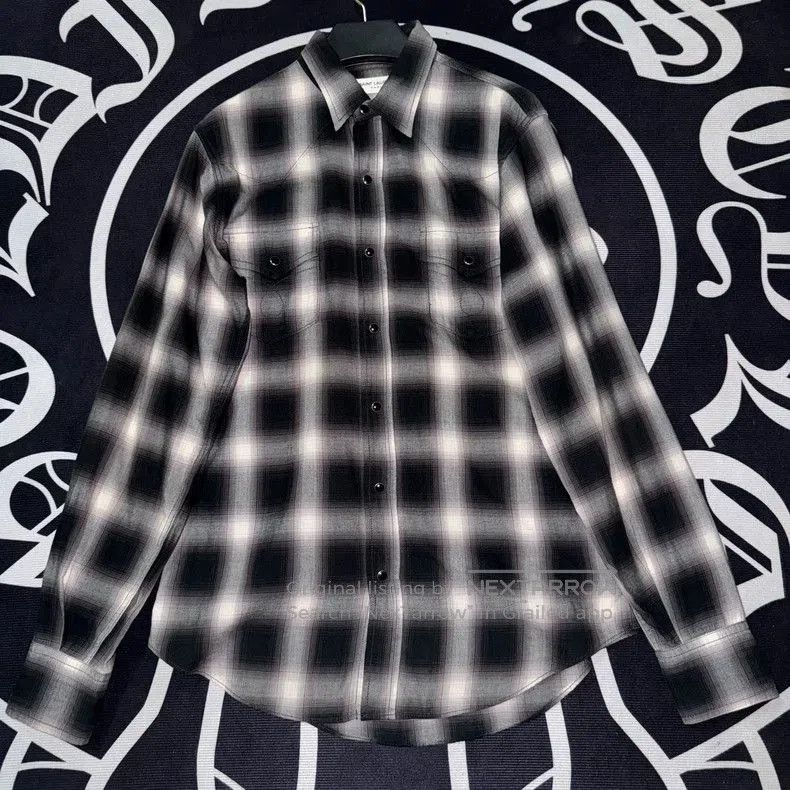 Saint Laurent Paris Saint Laurent Plaid Shirt with Cat Eye Buttons. Size US S / EU 44-46 / 1 - 1 Thumbnail