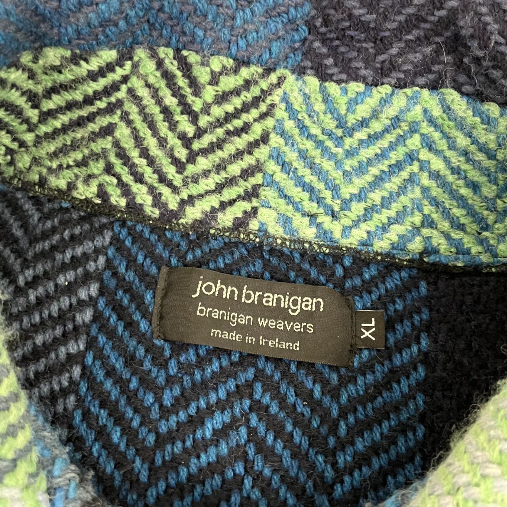 Vintage John Branigan Weavers Jacket Womens XL Green Blue Plaid Wool Blend Ireland Coat Size XL / US 12-14 / IT 48-50 - 2 Thumbnail