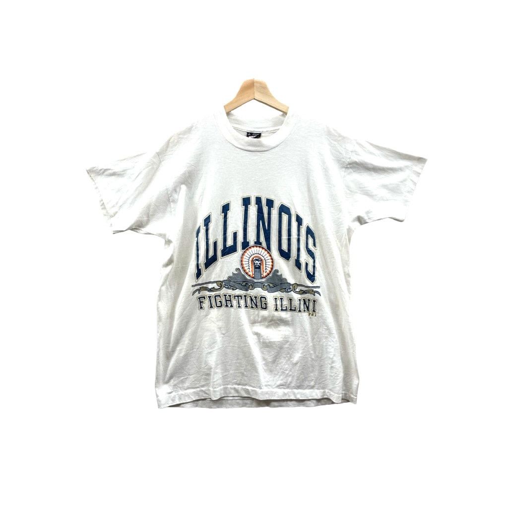 Fruit Of The Loom × Vintage 1990's Illinois University Fighting Illini T-Shirt Size US L / EU 52-54 / 3 - 1 Thumbnail