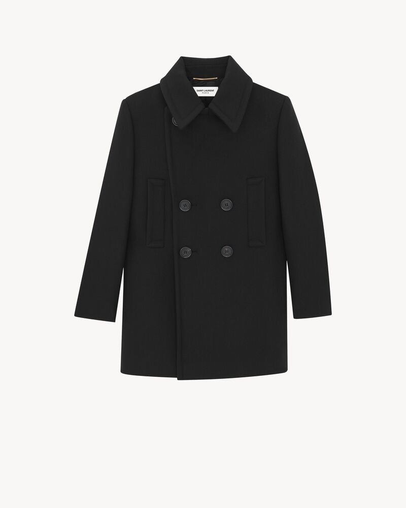 Saint Laurent Paris Saint Laurent Double Breasted Peacoat in Heavy Wool Peacoat Size XS / US 0-2 / IT 36-38 - 1 Thumbnail