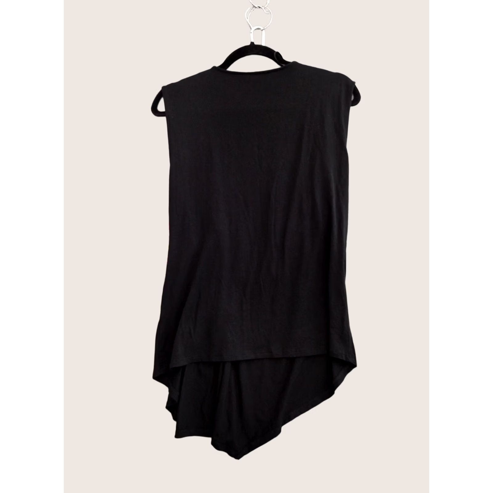 Vince Camuto Vince Camuto Women Short Sleeveless Dress Crew Neck Side Overlap Black M Dress Women's Sleeveless Blended Fabric Knit Short Solid 90s? Size 32" / US 10 / IT 46 - 1 Thumbnail