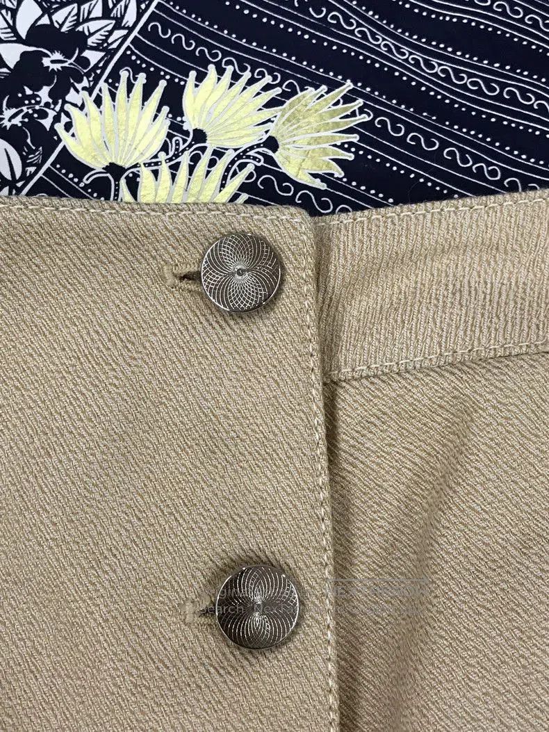 Hermes Hermes Hidden Pattern Gold Buckle Midi Skirt. Size US 36 / EU 52 - 3 Thumbnail
