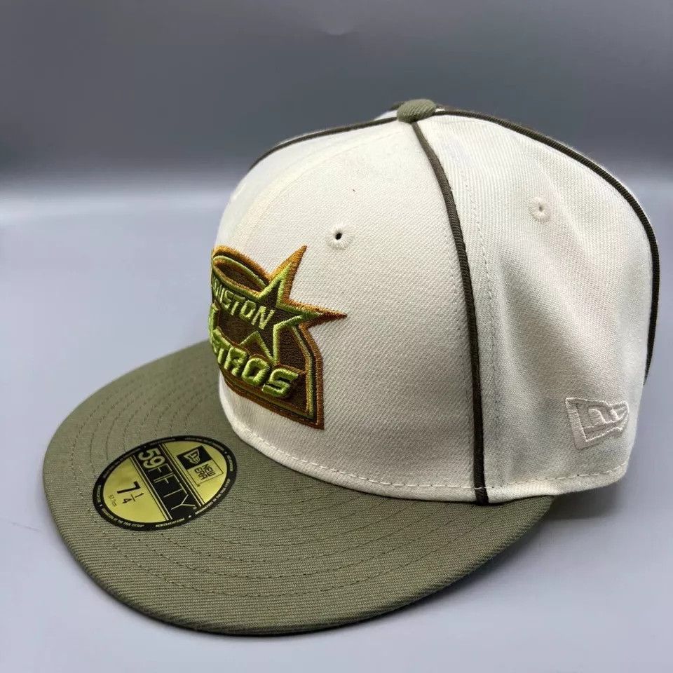 New Era Houston Astros Hat Men 7 1/4 59Fifty New Era Fitted Cap Size ONE SIZE - 3 Thumbnail